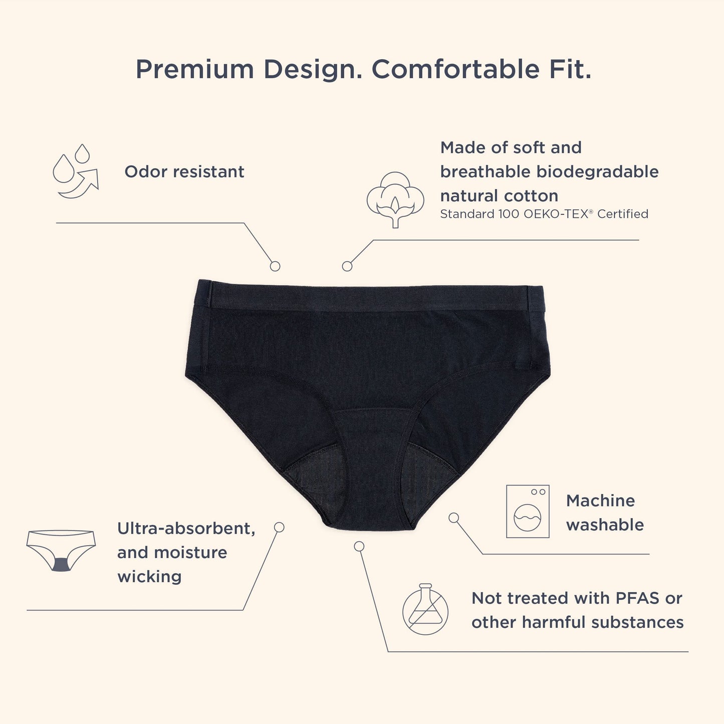 Saalt Soft Menstrual Cup (Desert Blush, Regular) & Cotton Brief Period 100% Cotton Underwear (Medium) - Best Sensitive Reusable Period Cup - Wear for 12 Hours - Tampon and Pad Alternative