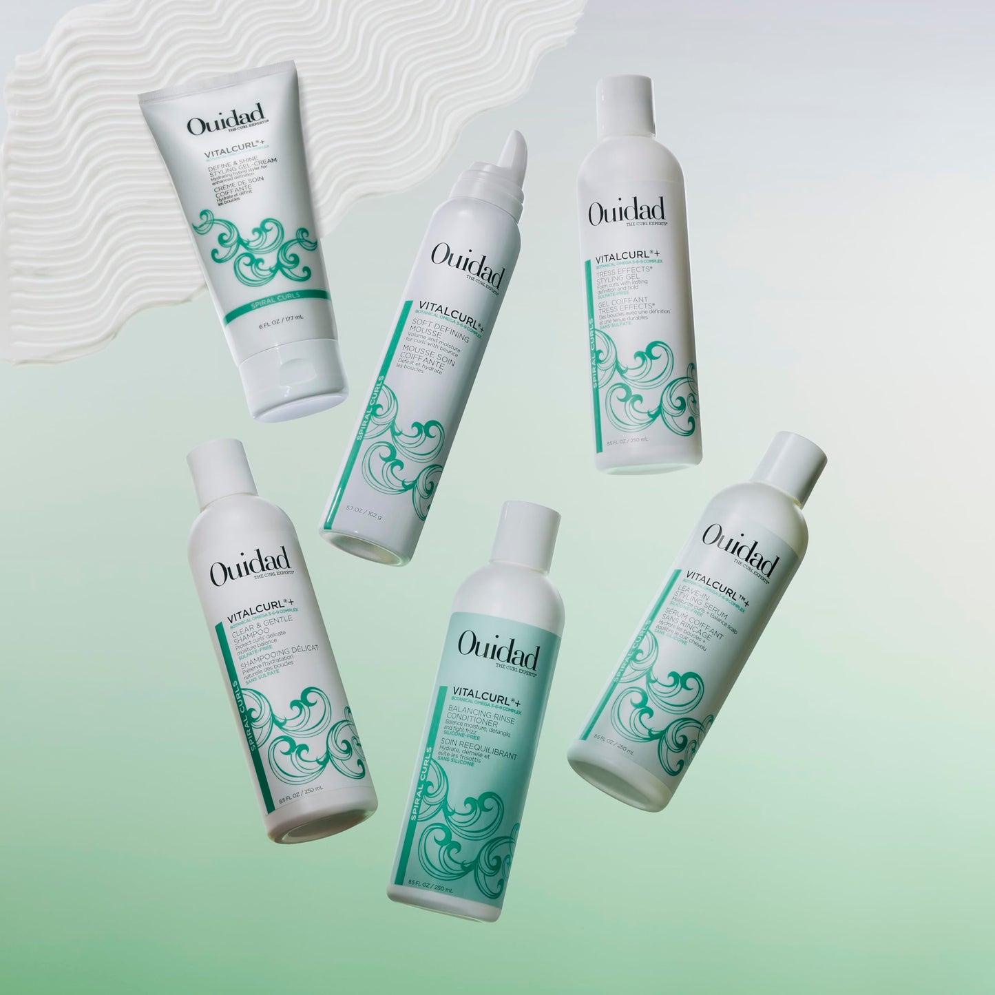Ouidad VitalCurl+ Clear & Gentle Shampoo for Spiral Curls – Nourishing, Sulfate-Free Cleanser, Balances Curly Hair's pH to Retain Moisture, Elasticity, and Bounce, Silicone & Mineral Oil Free