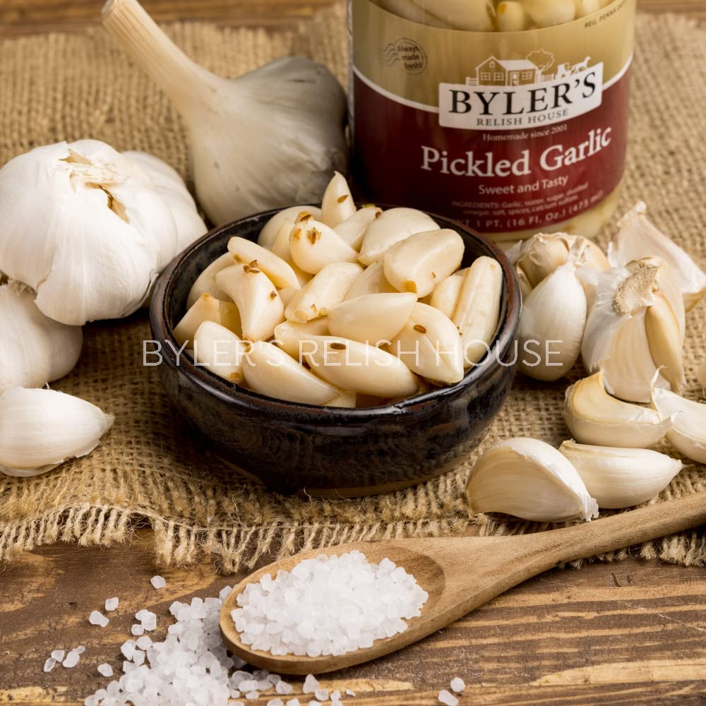 Byler's Relish House Pickled Garlic, 16 fl oz. (1 Pint) Glass Jar