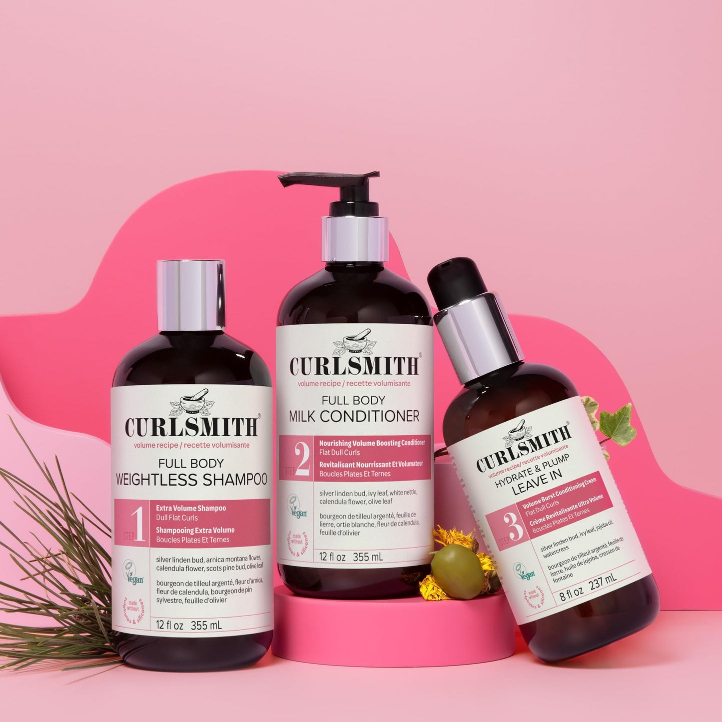 CURLSMITH Full Body Weightless Shampoo - A Volumizing Shampoo for Curls, Removes Build-up and Cleanses, For All Curl Types, Vegan & Cruelty Free (12 oz)