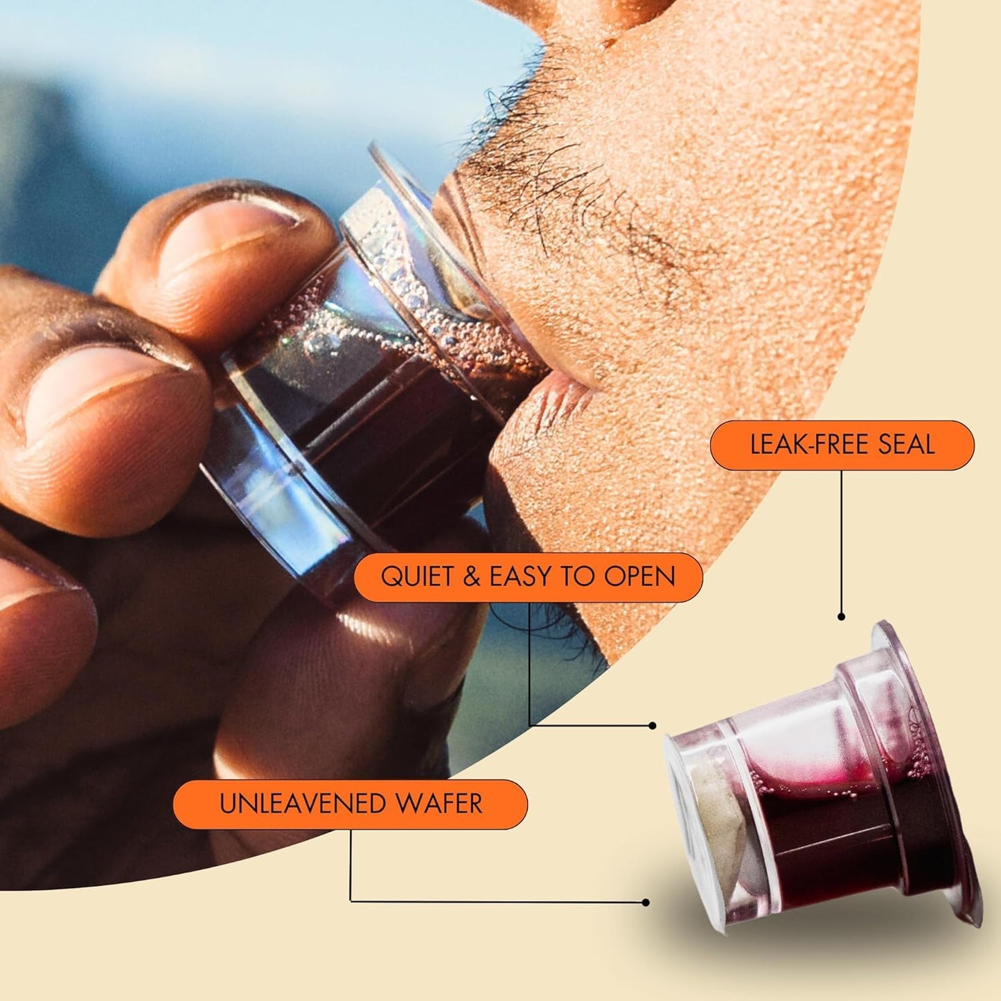 PACK IT HUB The Miracle Meal Communion Plus + Cups will simplify your communion experience: 100% Concord Grape Juice & Wafer - Box of 100 - Premium Quality - Made in the USA
