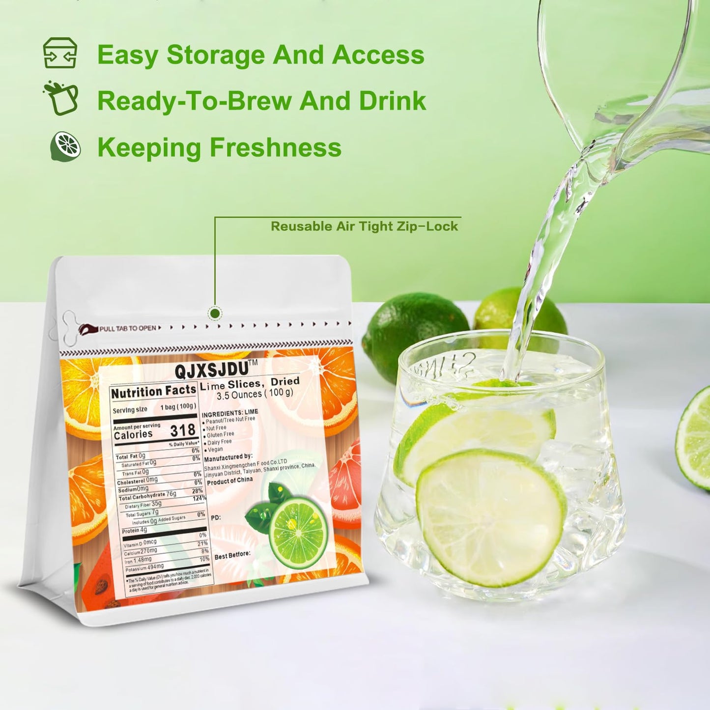 Dried Lime Slices 8.8 Oz/250g Dehydrated Limes for Cocktails Old Fashioned Drink Garnish,No Sugar Fresh Dry citrus Chips for Fruit Tea Baking Cooking