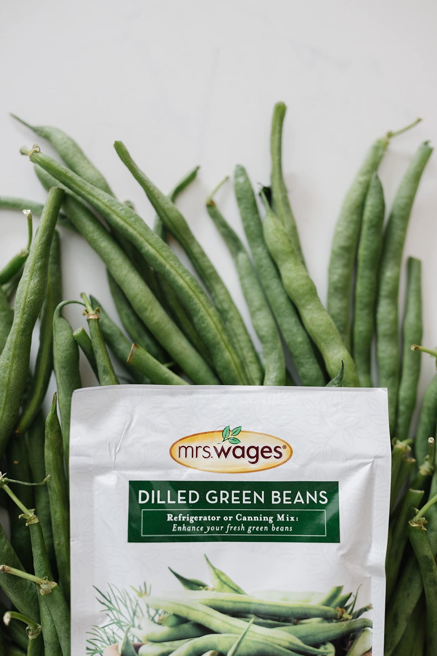 Mrs. Wages Dilled Green Beans Refrigerator or Canning Mix | Quick and Easy | Simple-To-Use | Perfect Balance of Sour & Savory | 1.66 oz Packet (Value Pack of 12)