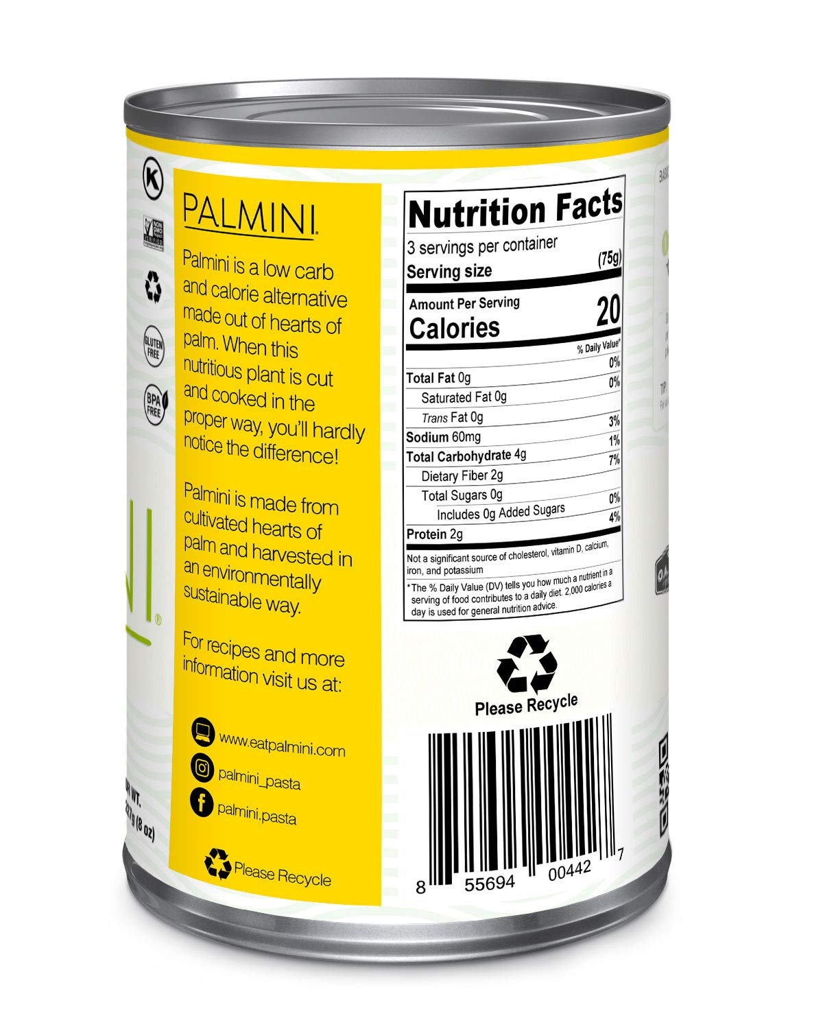 Palmini Angel Hair Pasta | Low-Carb, Low-Calorie Hearts of Palm Pasta | Keto, Gluten Free, Vegan, Non-GMO, Plant Based, Healthy Noodles | As seen on Shark Tank | (14 Ounce Pouch-Pack of 6)