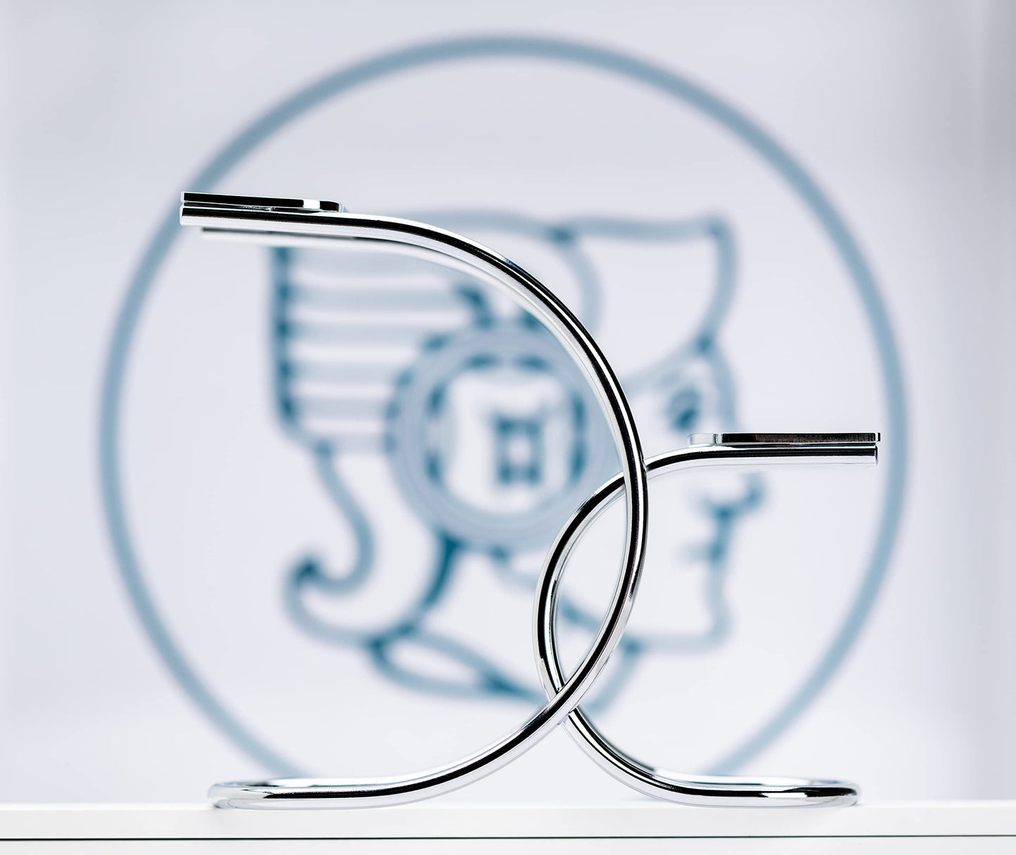 MERKUR 4002 Razor & Brush Stand, Bright Chrome Steel, Fits All MERKUR Razors Except 24001, Holds Ø21mm Shaving Brushes, Precision-Designed in Germany