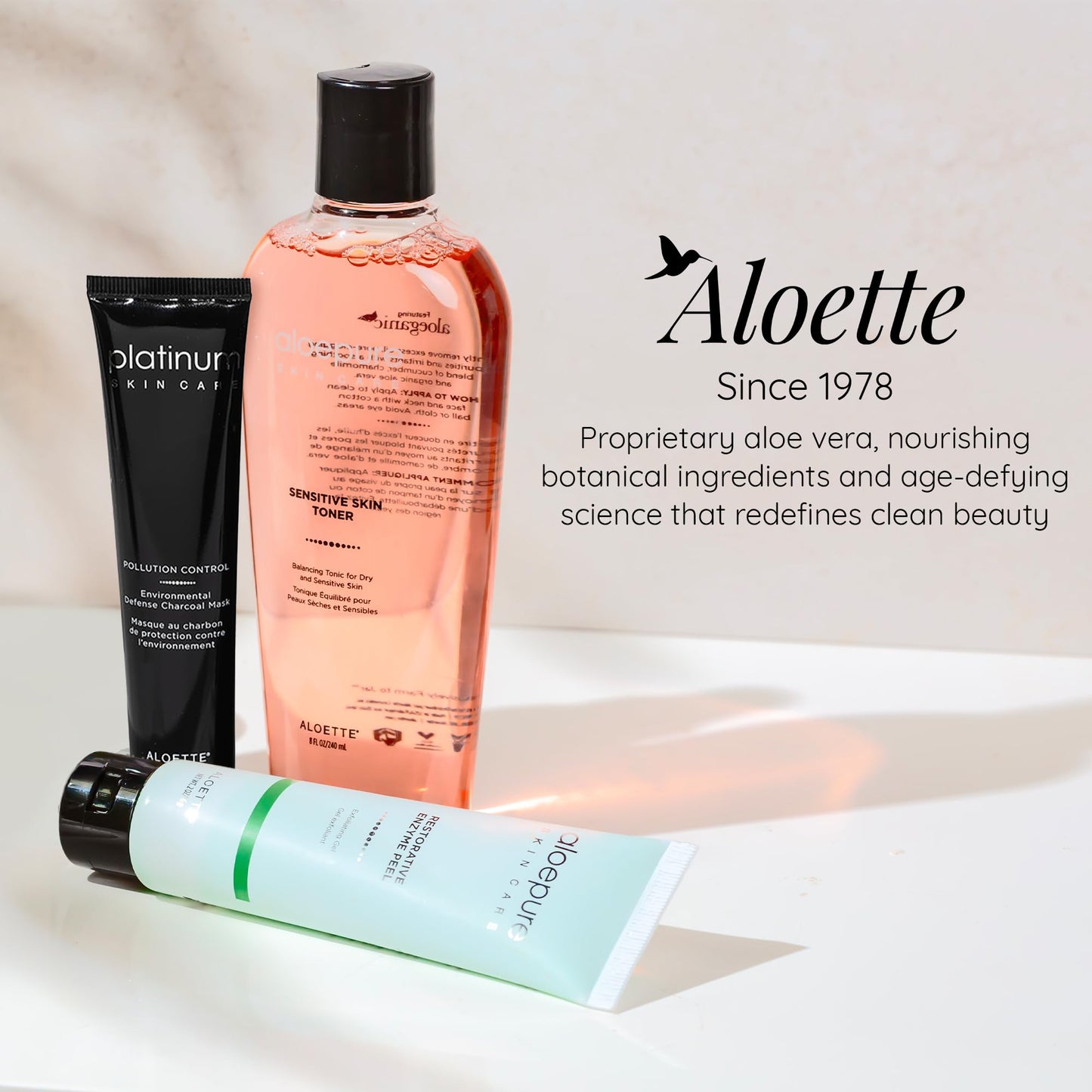 Aloette Sensitive Skin Toner for Face - Gentle Daily Facial Toner Soothing, Hydrating for Dry & Sensitive Skin - Removes Excess Oil, Dirt, Clogged Pores & Impurities - Cucumber, Chamomile & Aloe Vera