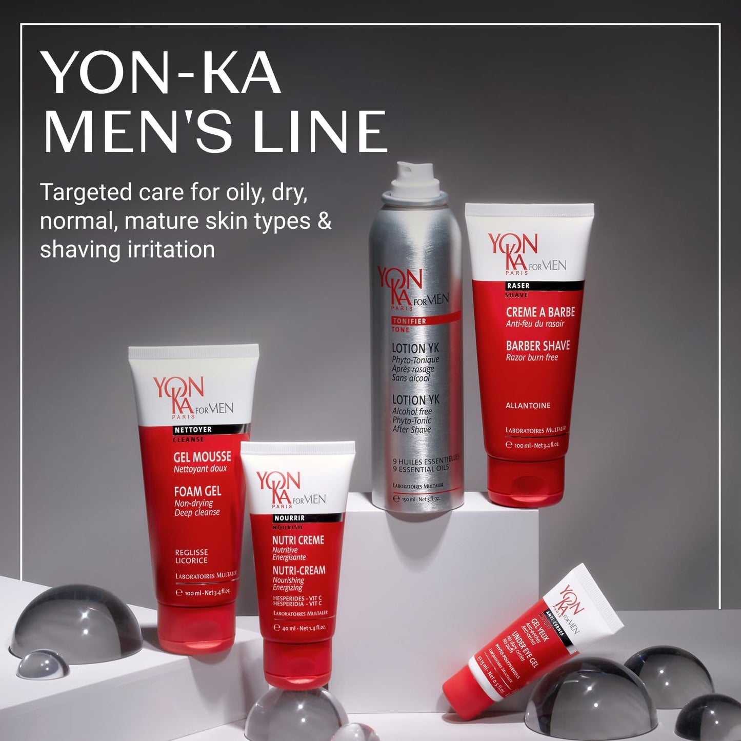 Yon-Ka Mens Foaming Scrub | Deep Cleansing Exfoliator | Gentle Gel Wash Tightens Pores and Prevents Ingrown Hairs | 1.7 fl oz