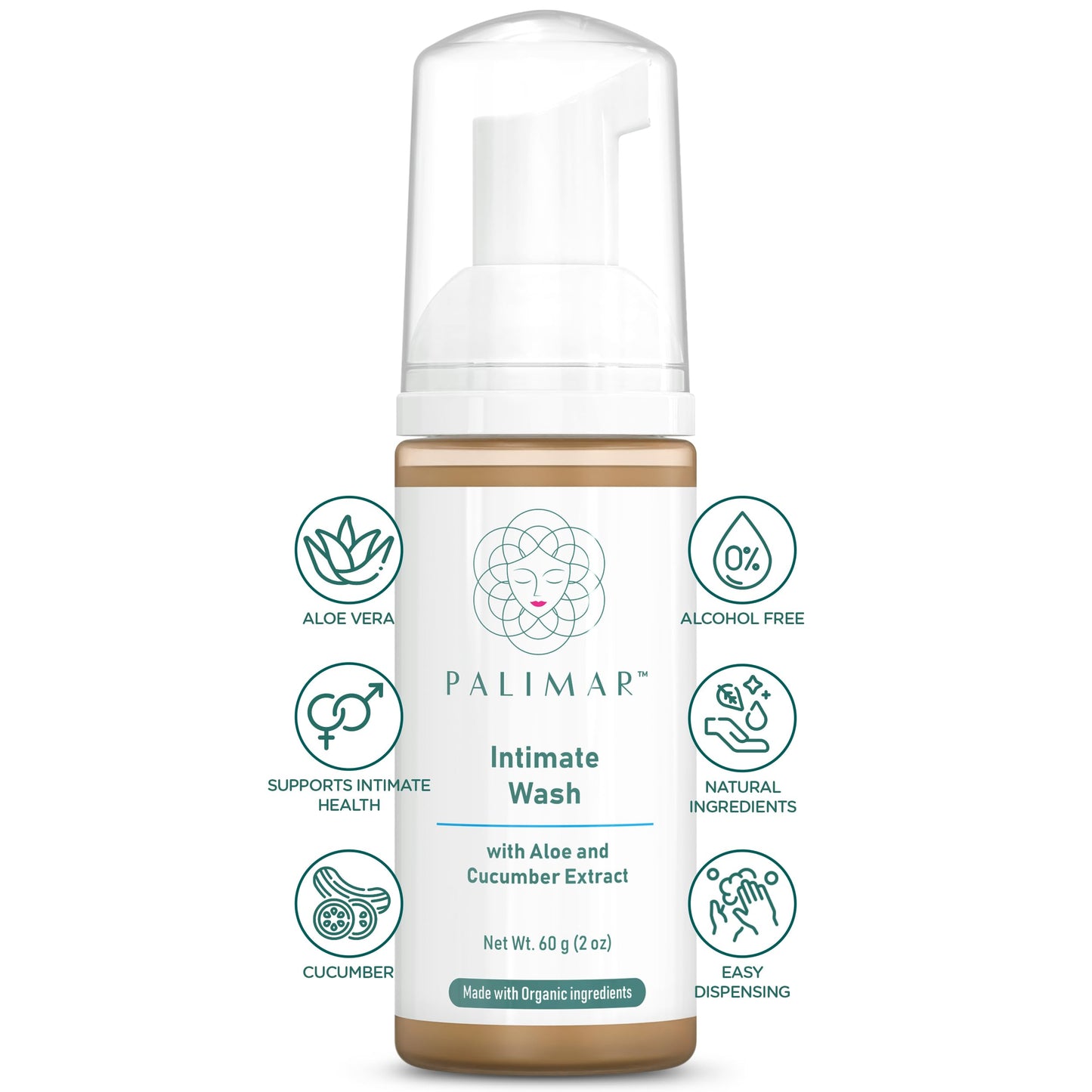 Intimate Wash - Gentle Foam Cleanser for pH Balance Feminine Wash, Hydration, Cooling Effect, Odor Control pH Balance, Natural Ingredient