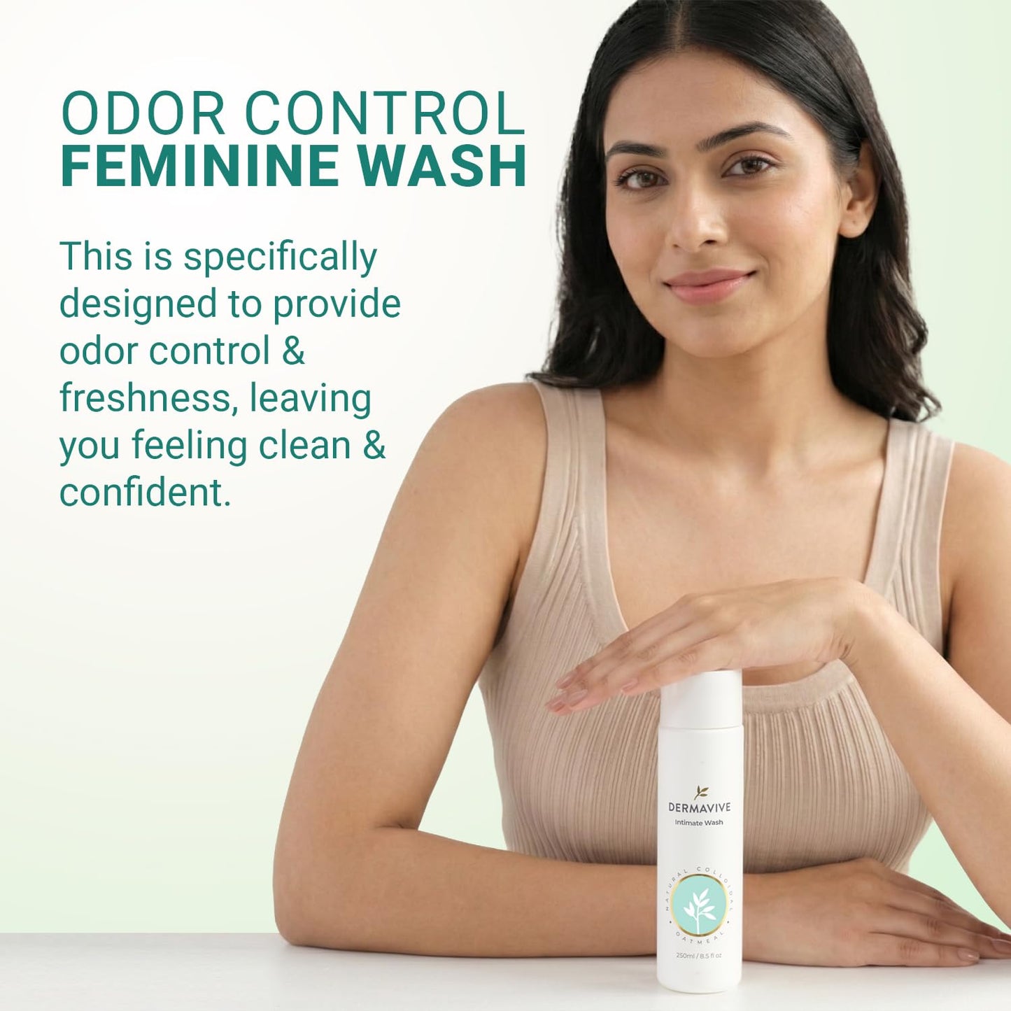 Dermavive Intimate Wash, Gentle Feminine Cleanser for Women, Soap-Free Feminine Hygiene Wash, pH-Balanced and Dermatologist Tested, 250ml (8.45 fl oz)