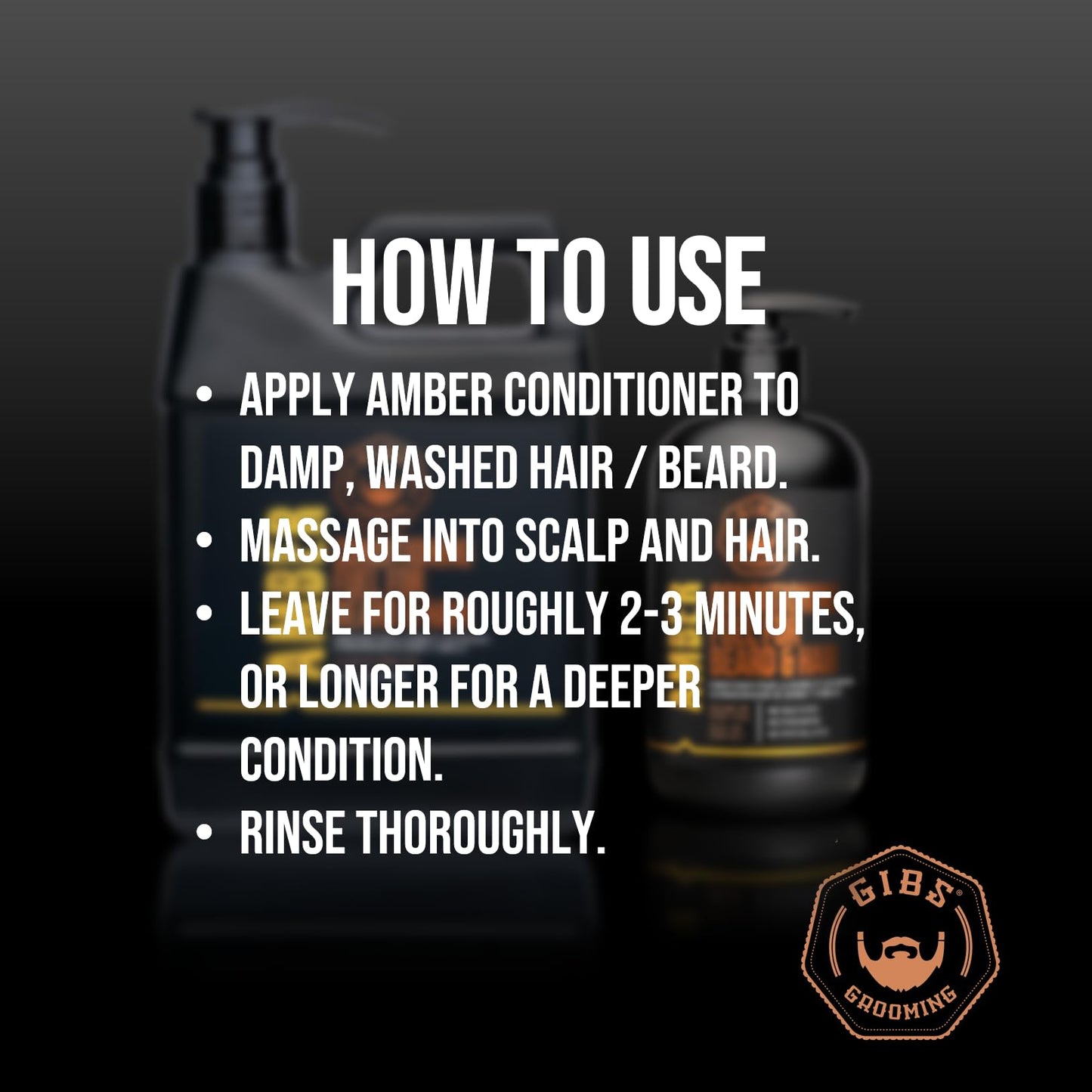 GIBS Amber Beard and Hair Conditioner - Detangle, Control Frizz, Revitalize Dry Hair & Skin, Antimicrobial & Antioxidant - Made in USA | Revitalizes Hair, Manages Hair, Repairs Hair, Anti-Inflammatory, Balances Oils