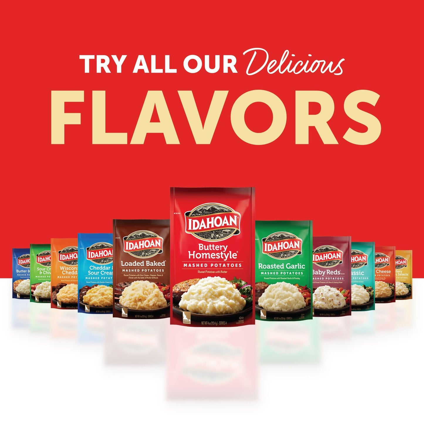 Idahoan Reduced Sodium Mashed Potatoes, Buttery Homestyle, 4 Ounce (Pack of 12)