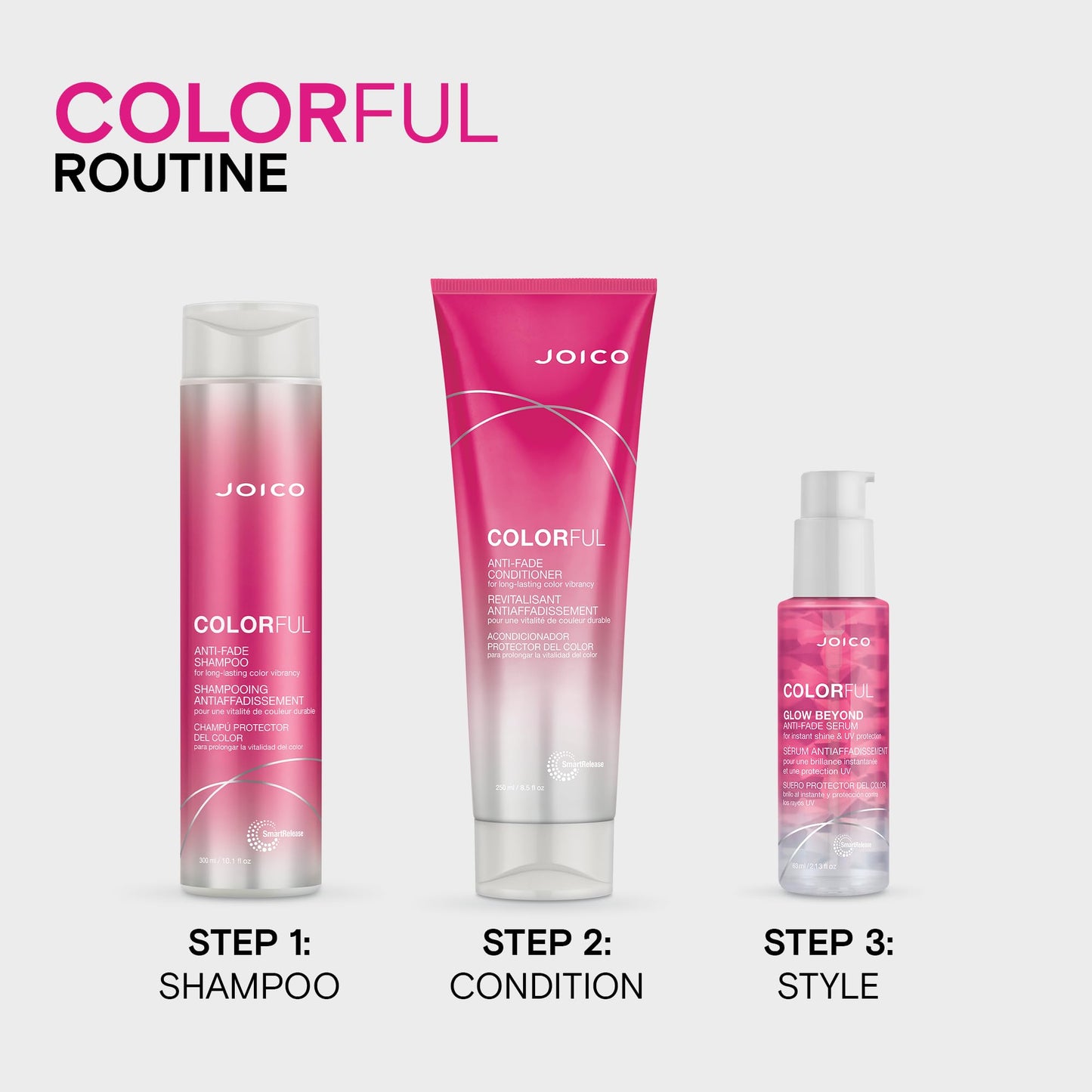 Joico Colorful Anti-Fade Shampoo | For Color-Treated Hair | Preserve Hair Color & Vibrancy Long-Term | Boost Shine & Reduce Breakage | Sulfate Free | With Camellia Oil & Pomegranate Extract