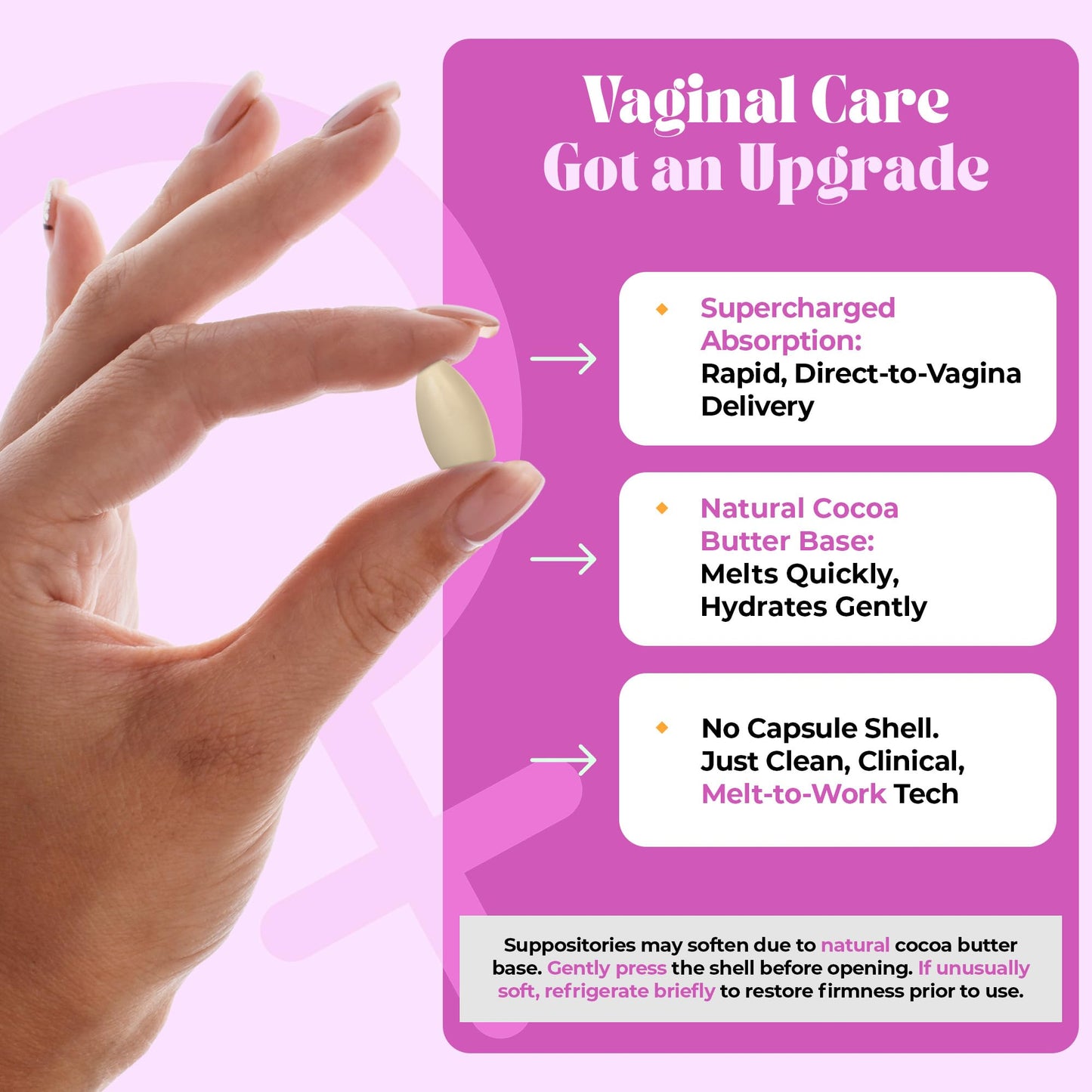 PURE WOMAN - Pause-Me-Not Suppositories - Menopausal Symptom Relief - Natural Ingredients - Relieves Hot Flashes & Vaginal Dryness - Promotes Stable Mood - Enhanced Vaginal Relief - 10 Pk