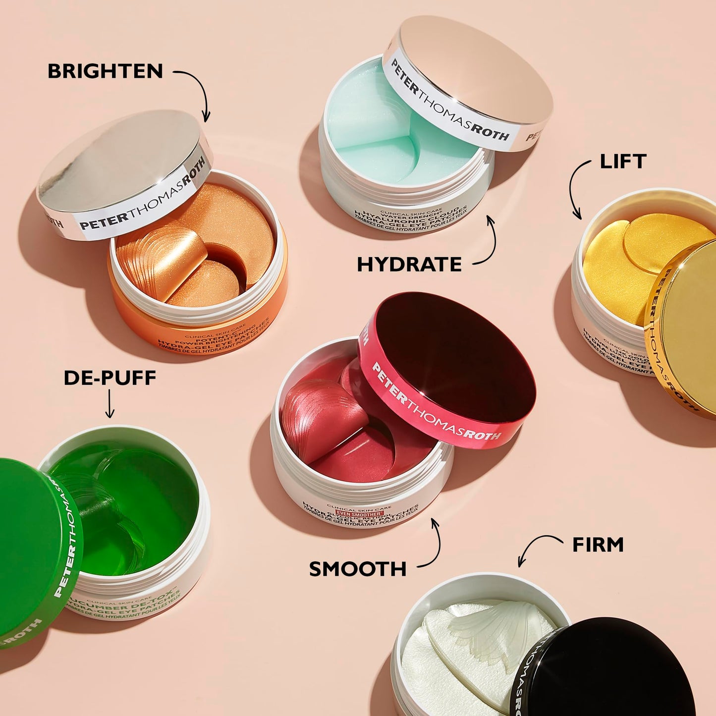 Peter Thomas Roth | Even Smoother™ Glycolic Retinol Hydra-Gel Eye Patches, Under-Eye Patches With Glycolic Acid and Retinol, Treats Tiny Bumps, Texture, Fine Lines and Wrinkles Under the Eye Area