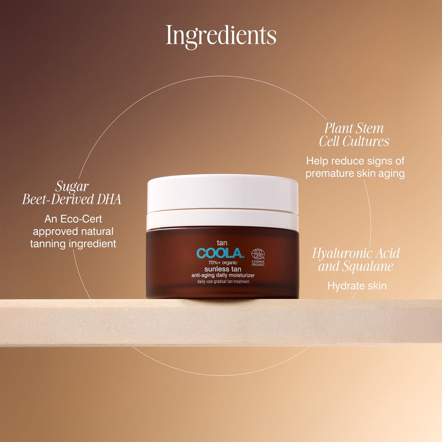 COOLA Organic Sunless Self Tanner Face Moisturizer, Dermatologist Tested Anti-Aging Skin Care, Vegan and Gluten Free, 1.5 Fl Oz