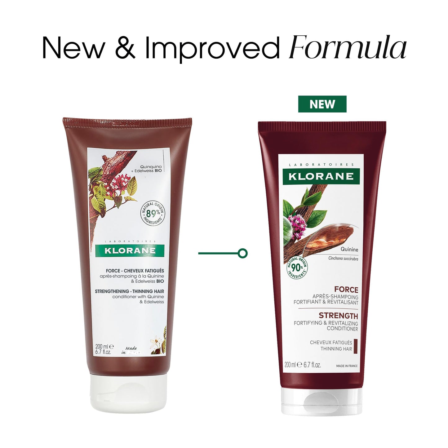 Klorane Strengthening Conditioner with Quinine - Natural Alternative for Hair Thinning - Support Thicker, Stronger, Healthier Hair - Men & Women - Vegan, and Dermatologist-Tested - 6.7 fl. oz.