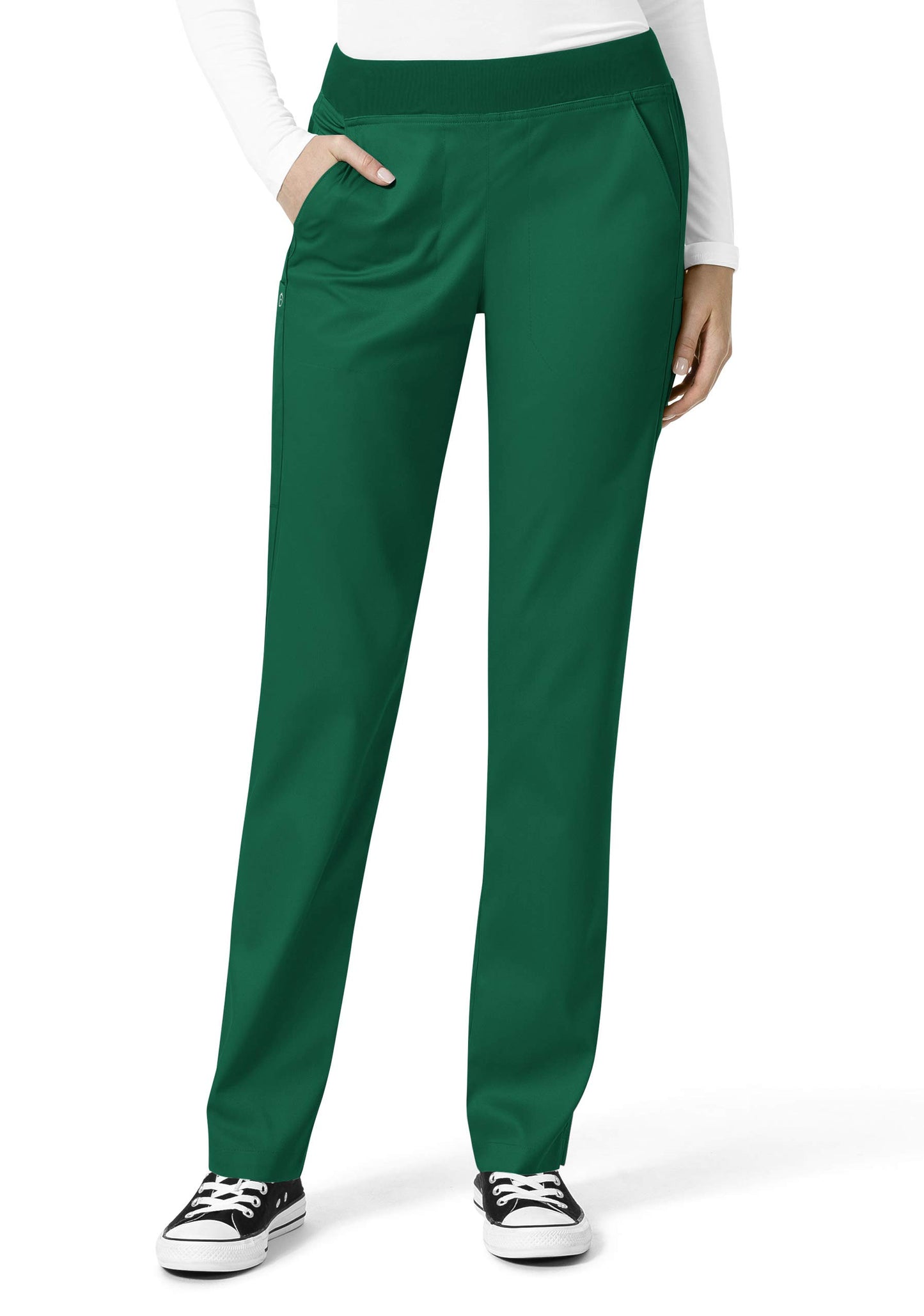 WonderWink PRO Women's Knit Waist Cargo Scrub Pant, Hunter, XS Tall
