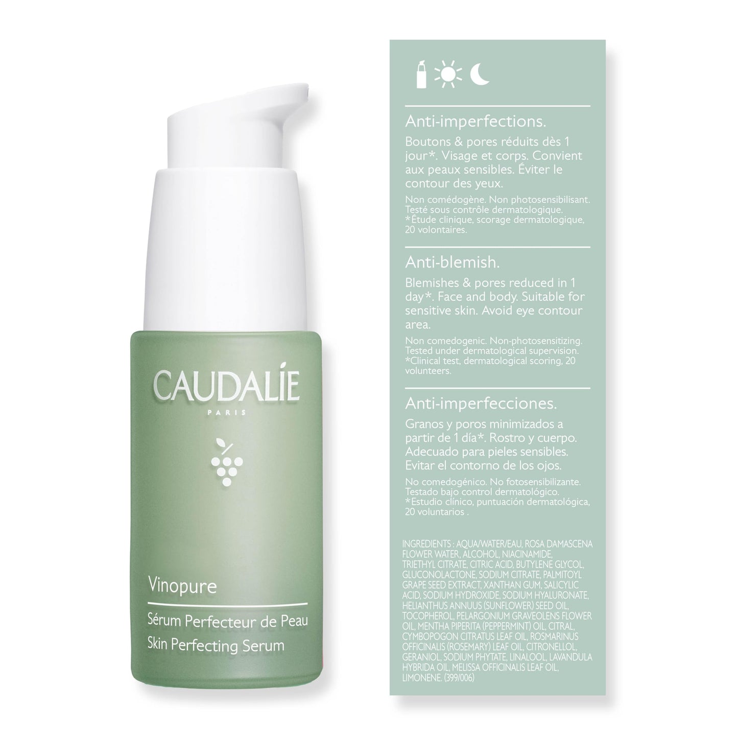 Caudalie Vinopure Natural Salicylic Acid Pore Minimizing Serum with Niacinamide, Skin Perfecting Serum - 30 mL