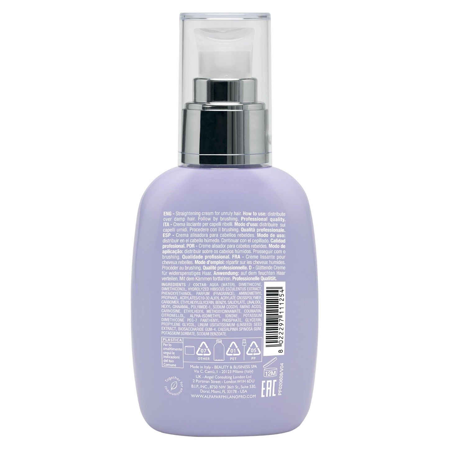 Alfaparf Milano Semi di Lino Smooth Sulfate Free Shampoo and Smoothing Cream Set for Frizzy Hair - Anti Frizz Hair Care to Revitalize, Protect, Smooth and Restore Shine