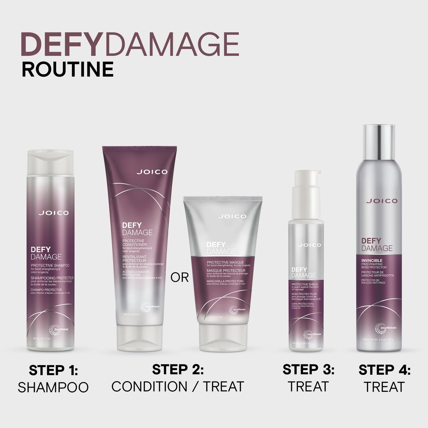 Joico Defy Damage Protective Shampoo | For Color-Treated Hair | Strengthen Bonds & Preserve Hair Color | With Moringa Seed Oil & Arginine