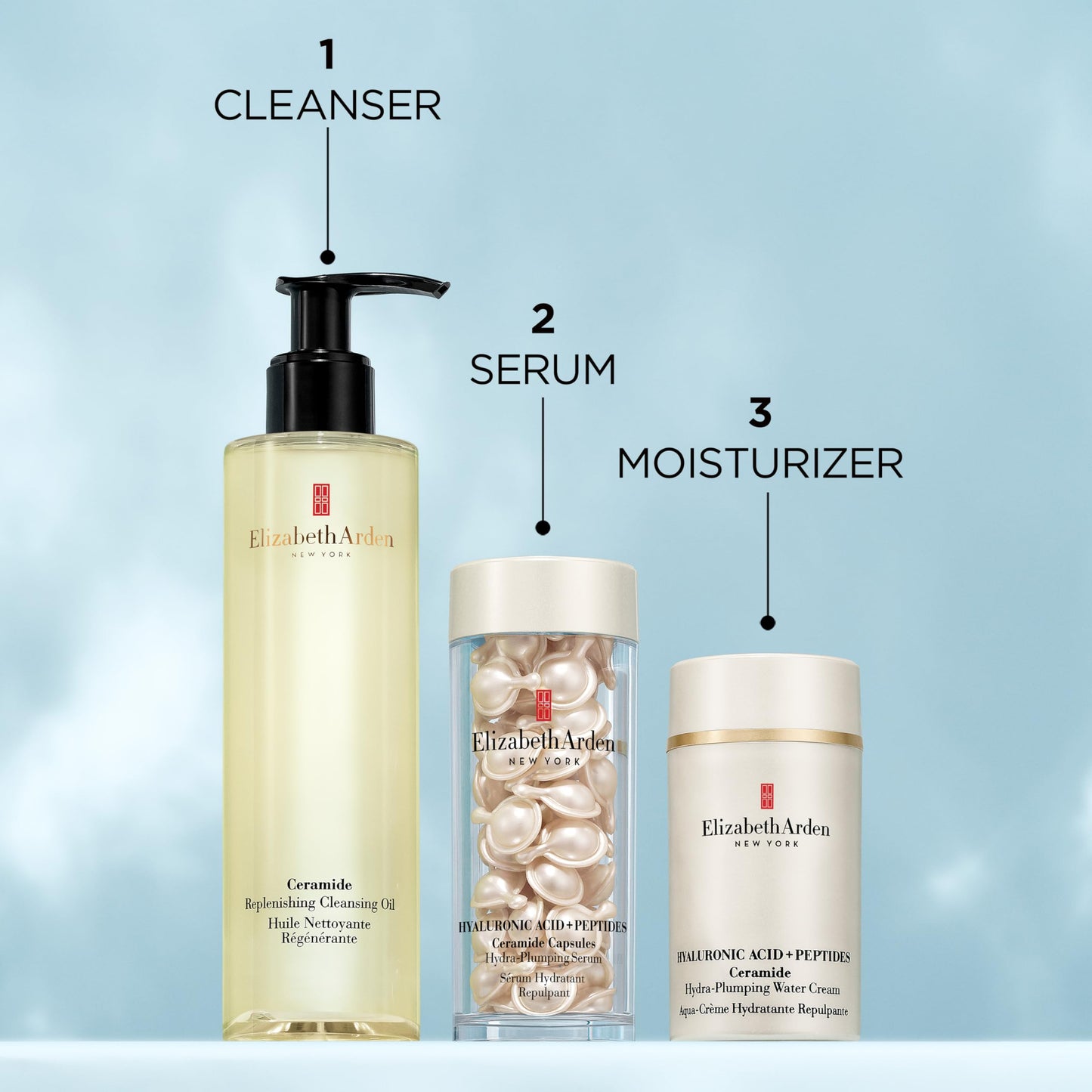 Elizabeth Arden Hyaluronic Acid + Peptides Ceramide Hydra-Plumping Water Cream, Lightweight Gel Texture, Deeply Hydrating + Firming Moisturizer, 1.7 oz