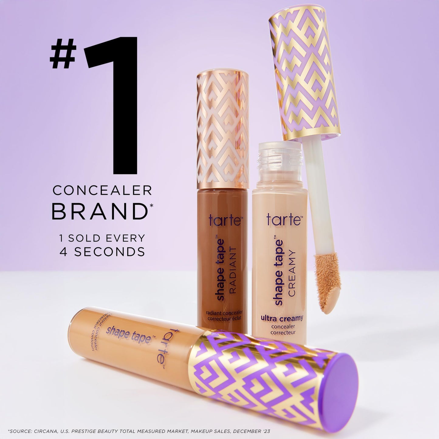 tarte shape tape concealer & brush – Instant Full Coverage for Under Eye, Dark Circles, Fine Lines, Redness & Discoloration, Dermatologist-Tested, Vegan, Cruelty Free