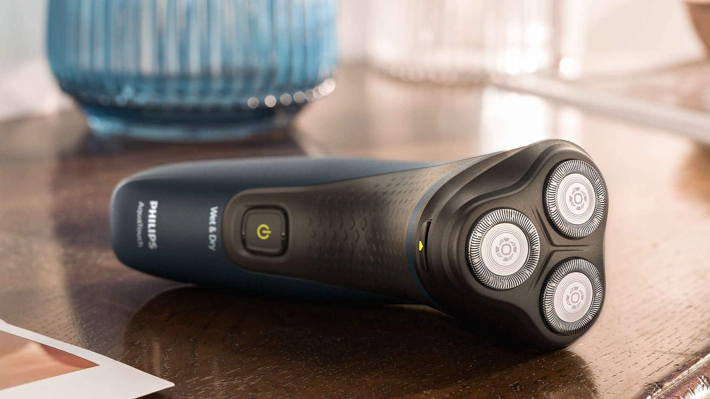 Philips Norelco Shaver Series 1000 Wet or Dry Electric Shaver, ComfortCut Blades, 3-Directional Flex Heads, One-Touch Open, 40 Minutes of Cordless Shaving from an 8-Hour Charge
