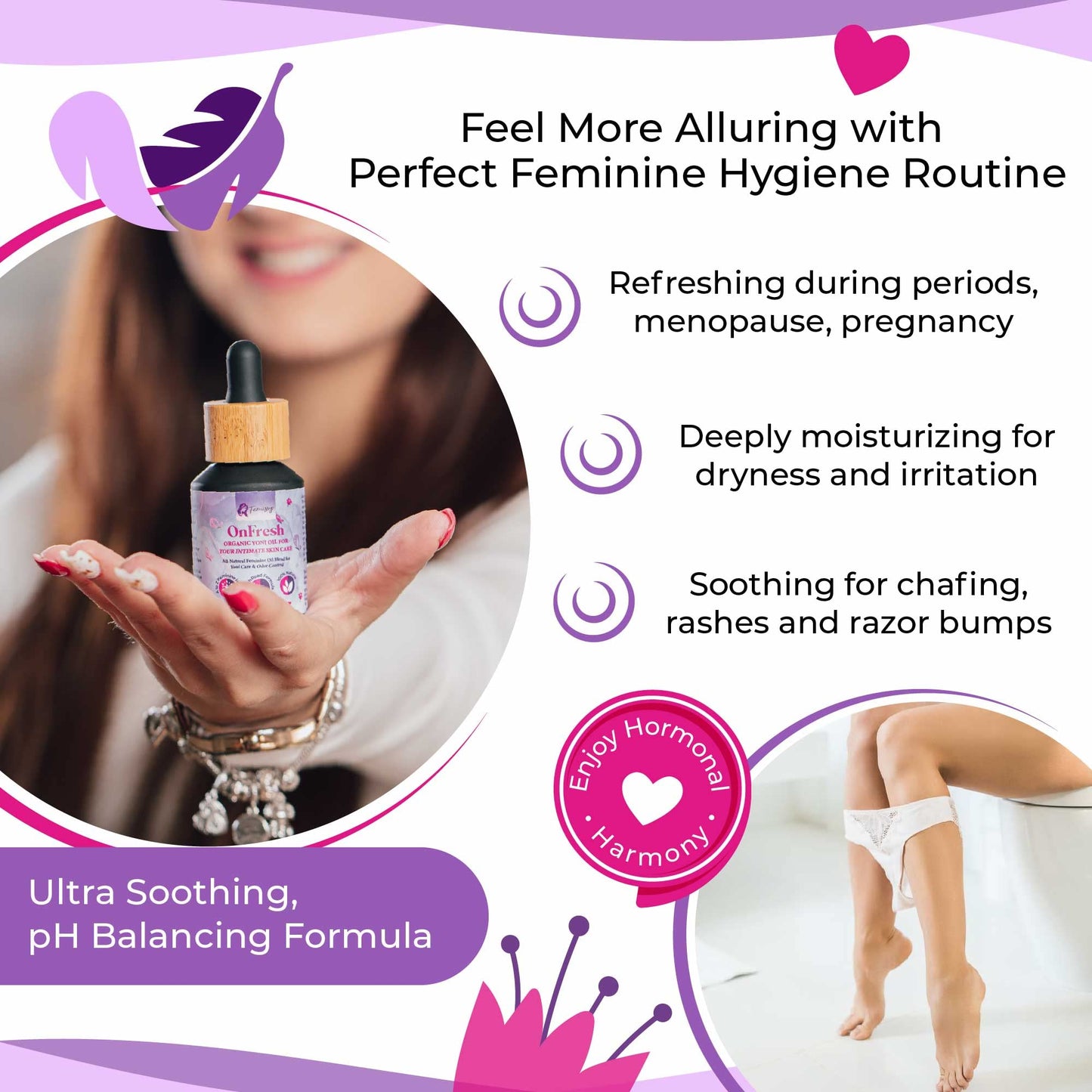 Natural Yoni Vulva Oil for Women PH Balance & Dryness (1 fl oz) Sensitive Skin Herbal Moisturizer + Vulva Balm (2 oz); Vulva Cream; Vulva Moisturizer Women, Feminine Relief Balm for external use only