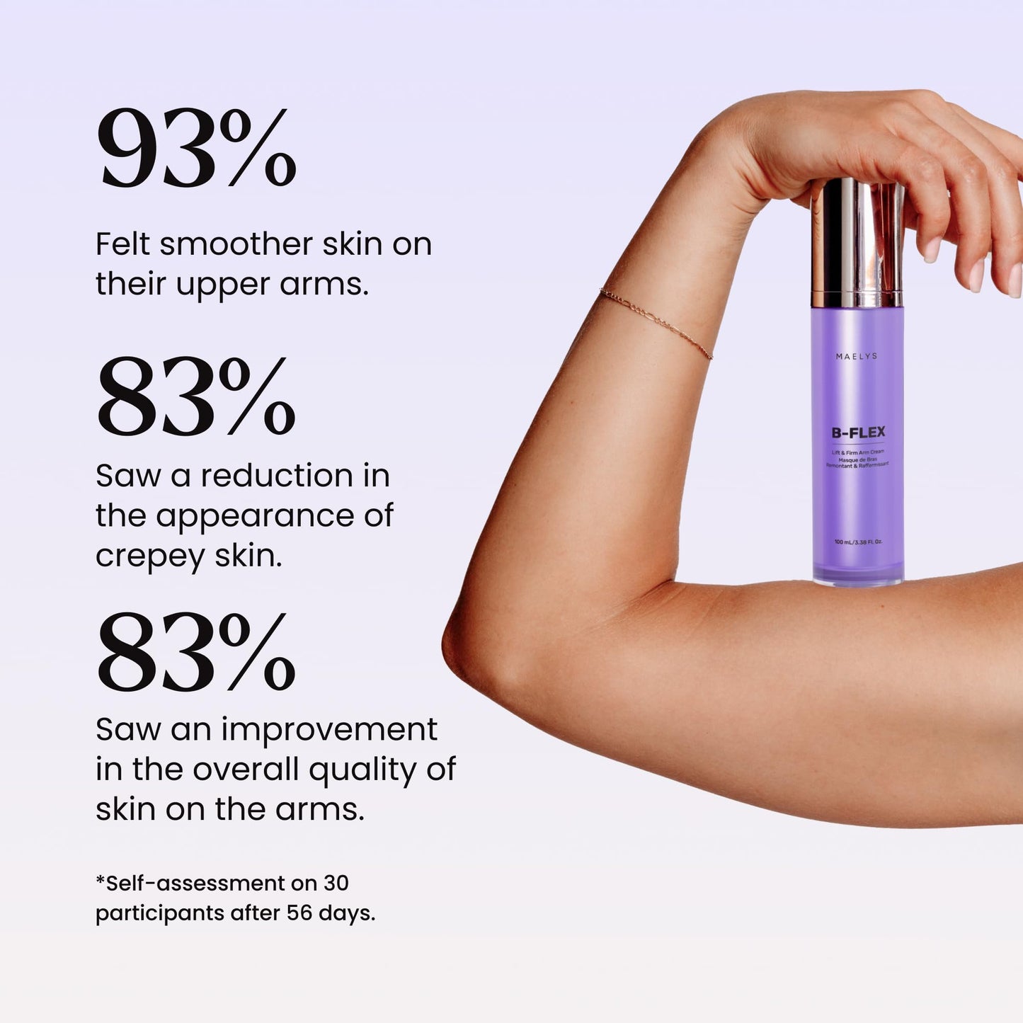 MAËLYS B-FLEX Firming Arm Cream for Women - Cream for Crepey Skin and Aging - Skin Firming and Tightening Cream for Arms with Red Algae & Kangaroo Flower (3.4 Fl Oz)