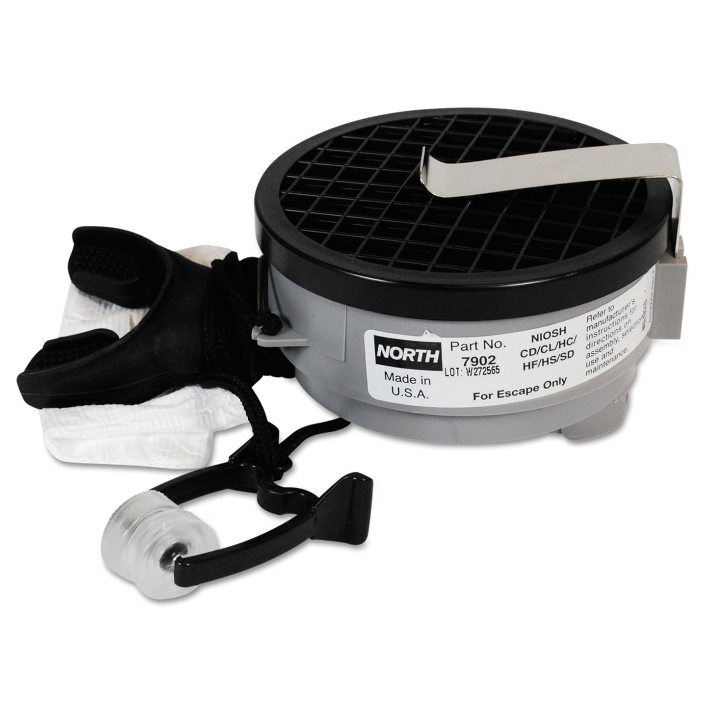 Honeywell 7902 North Silicone 7900 Series Mouthbit Acid Gas Air Purifying Respirator with Belt Clip