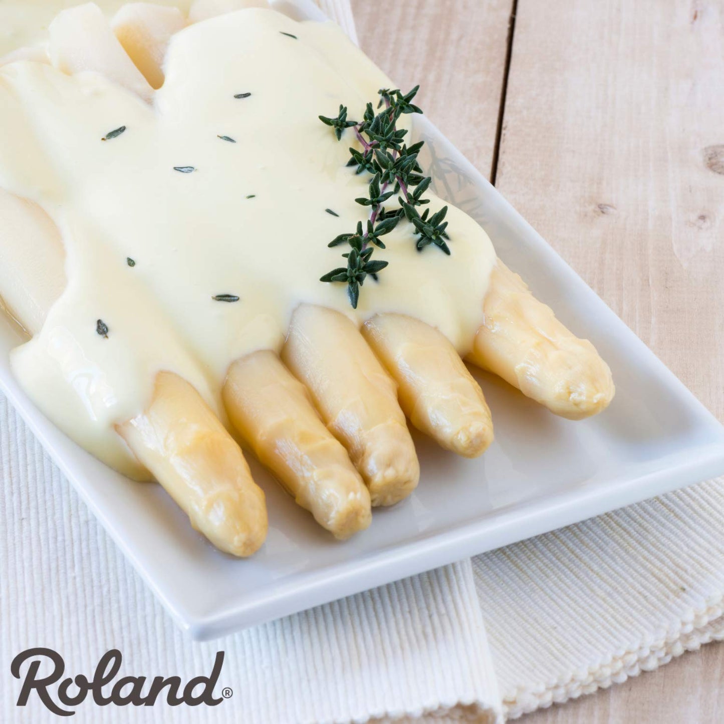 Roland Foods Canned White Asparagus Spears in Brine, 14.1 Ounce Tin, Pack of 6