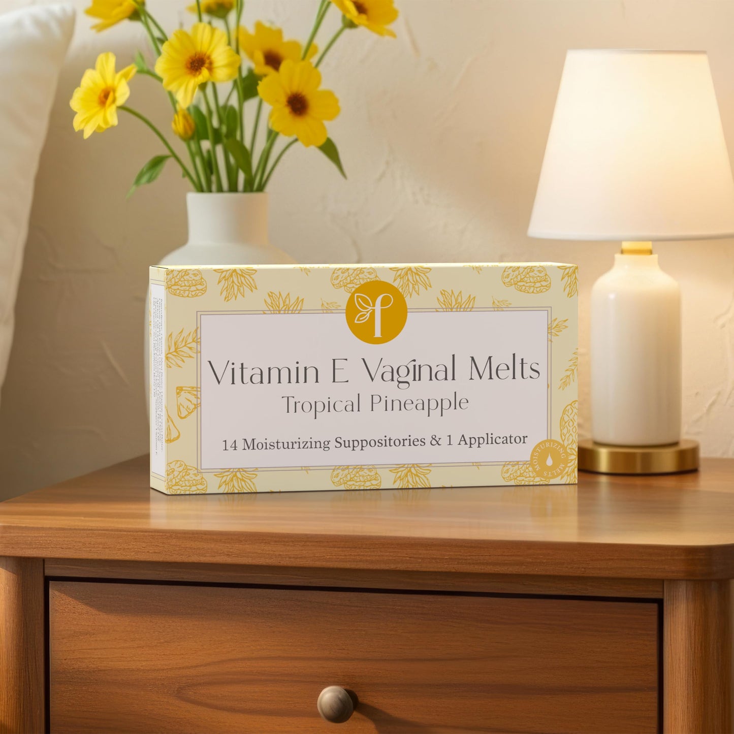Femallay Organic Vaginal Melts – Pineapple – Moisturizes and Refreshes – 14 Count + Applicator