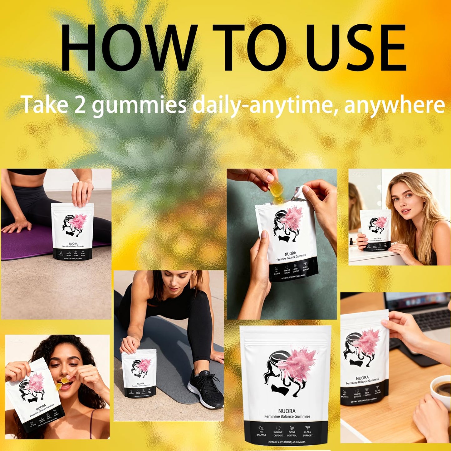 Feminine Balance Gummies for Women’s,Premium Feminine Balance Gummies, Vegan Hawaiian Pineapple, pH Balance, Healthy Odor, Flora and Immune Support, Vaginal Health Support,60 Gummies