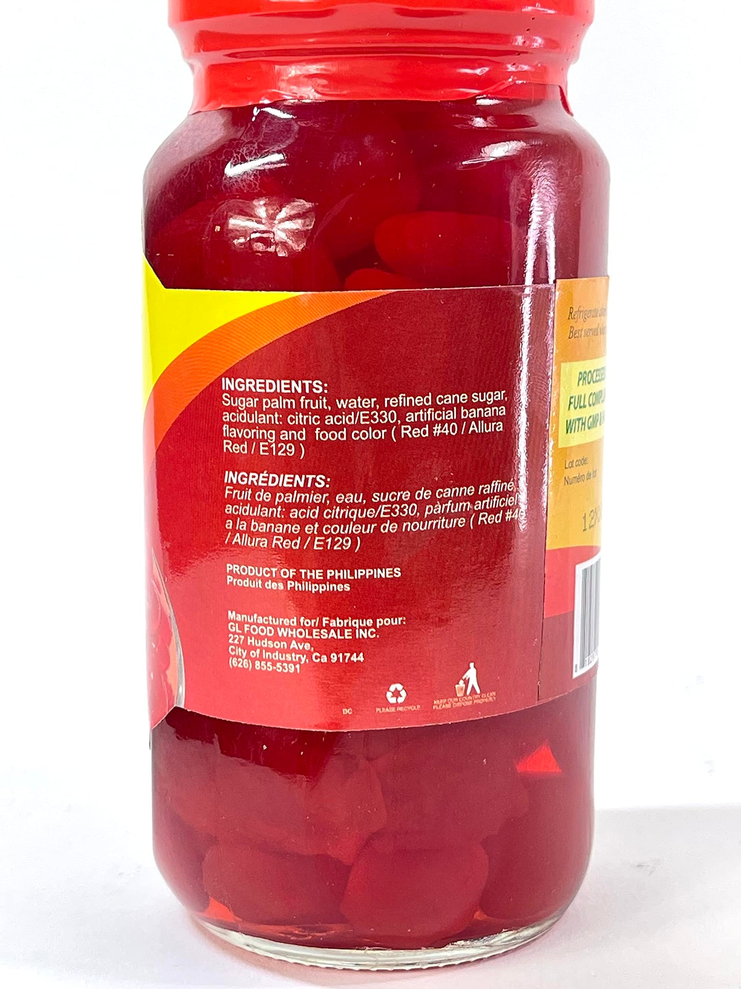 Kapuso Kaong Sugar Palm Fruit in syrup, Red 340g (12oz), Pack of 2