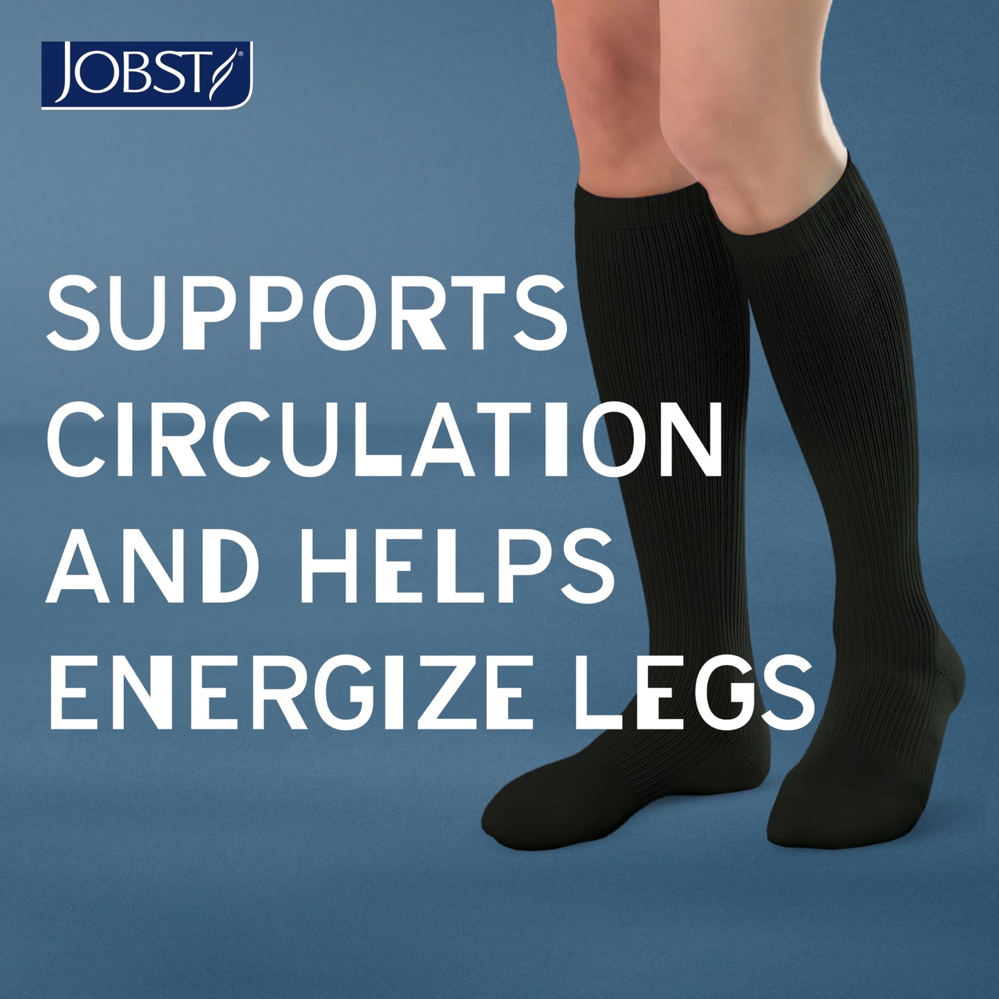 JOBST ACTIVA Athletic 8-15 mmHg Compression Socks for Travel and Sports, Designed for Women and Men, Knee High, Closed Toe, White, Large