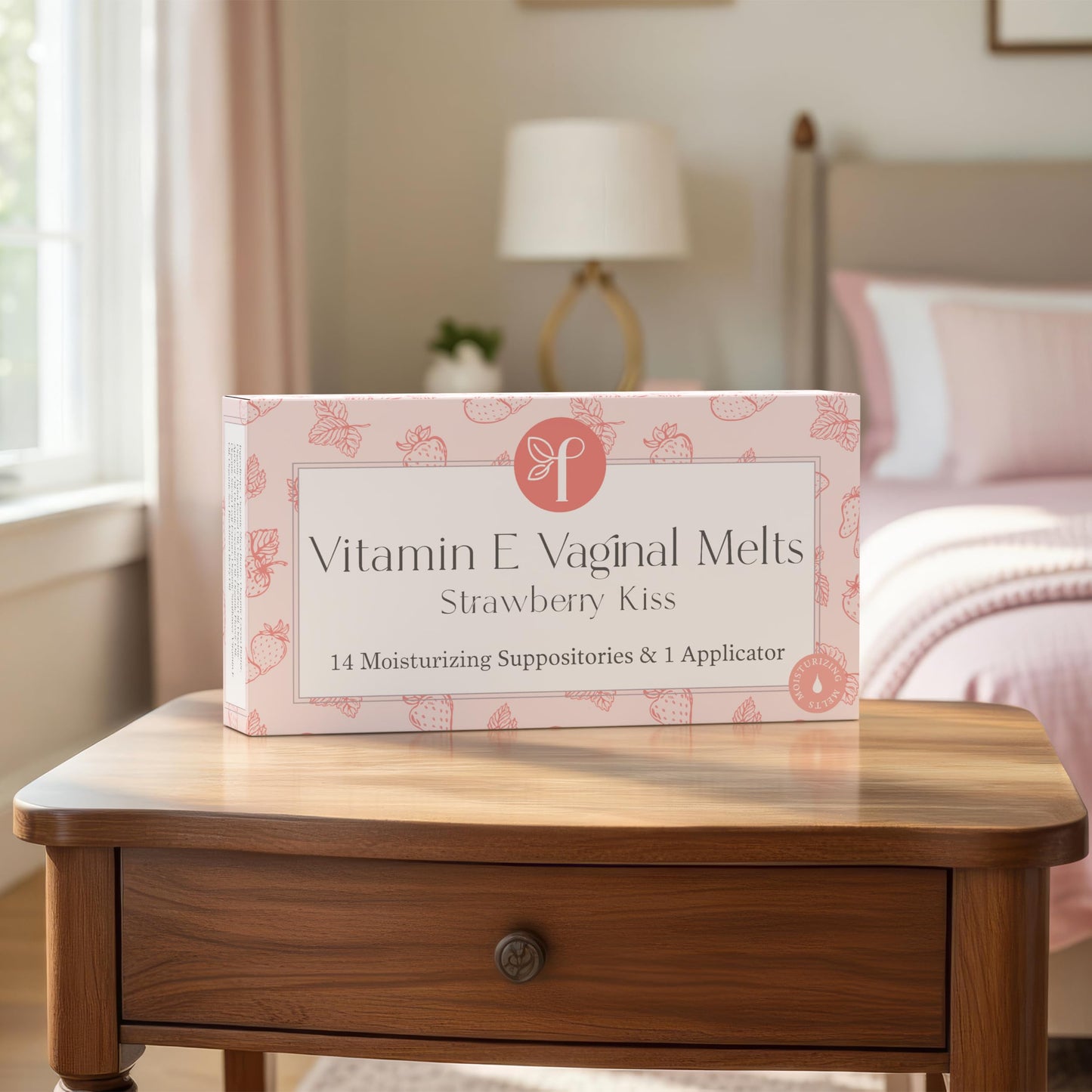 Femallay Organic Vaginal Melts – Strawberry – Moisturizes and Refreshes – 14 Count + Applicator