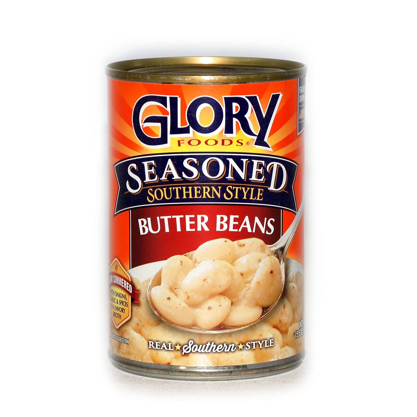 Glory Seasoned Butter Beans - 14.5 Oz Cans (Pack of 6)