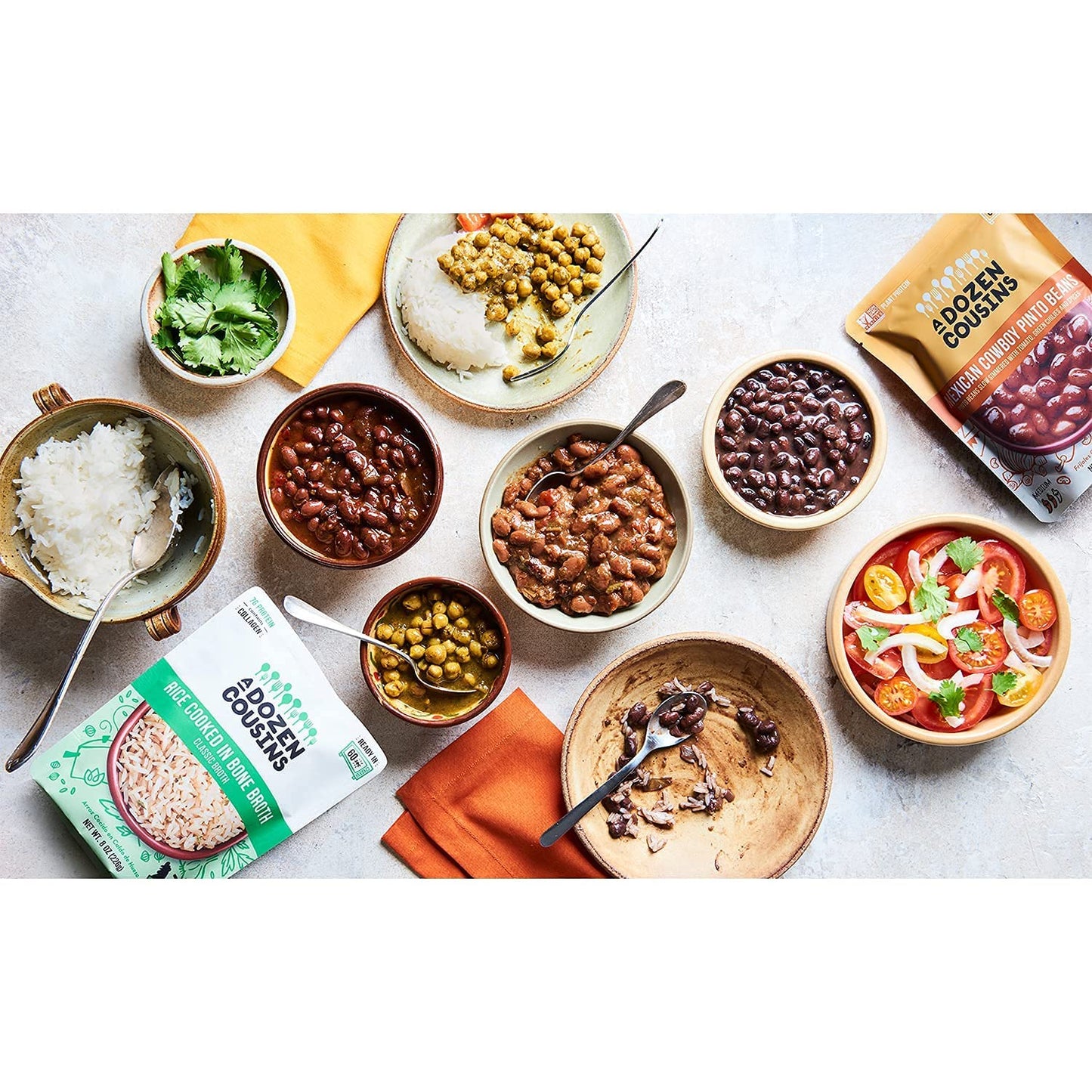 A Dozen Cousins Vegan Creole Red Beans 6pk, Seasoned Healthy Microwave Kidney Beans in Avocado Oil, Ready to Eat Prepared Food, Easy Plant Protein with Fiber, Gluten Free Quick Meal, Clean Ingredients