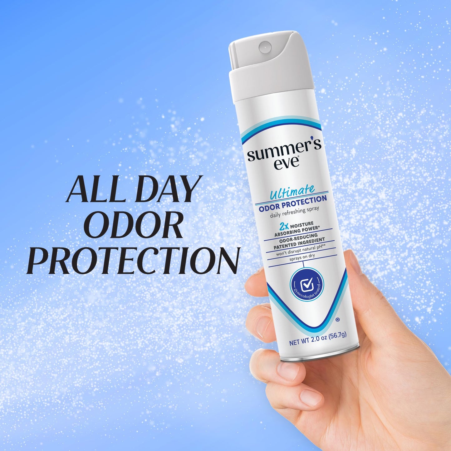 Summer's Eve Ultimate Odor Control Daily Feminine Spray, Odor-Reducing and Moisture-Absorbing Formula, Ultimate Odor Protection, Ultra, Blissful Escape, & Amber Nights; 2 Oz, Pack of 4