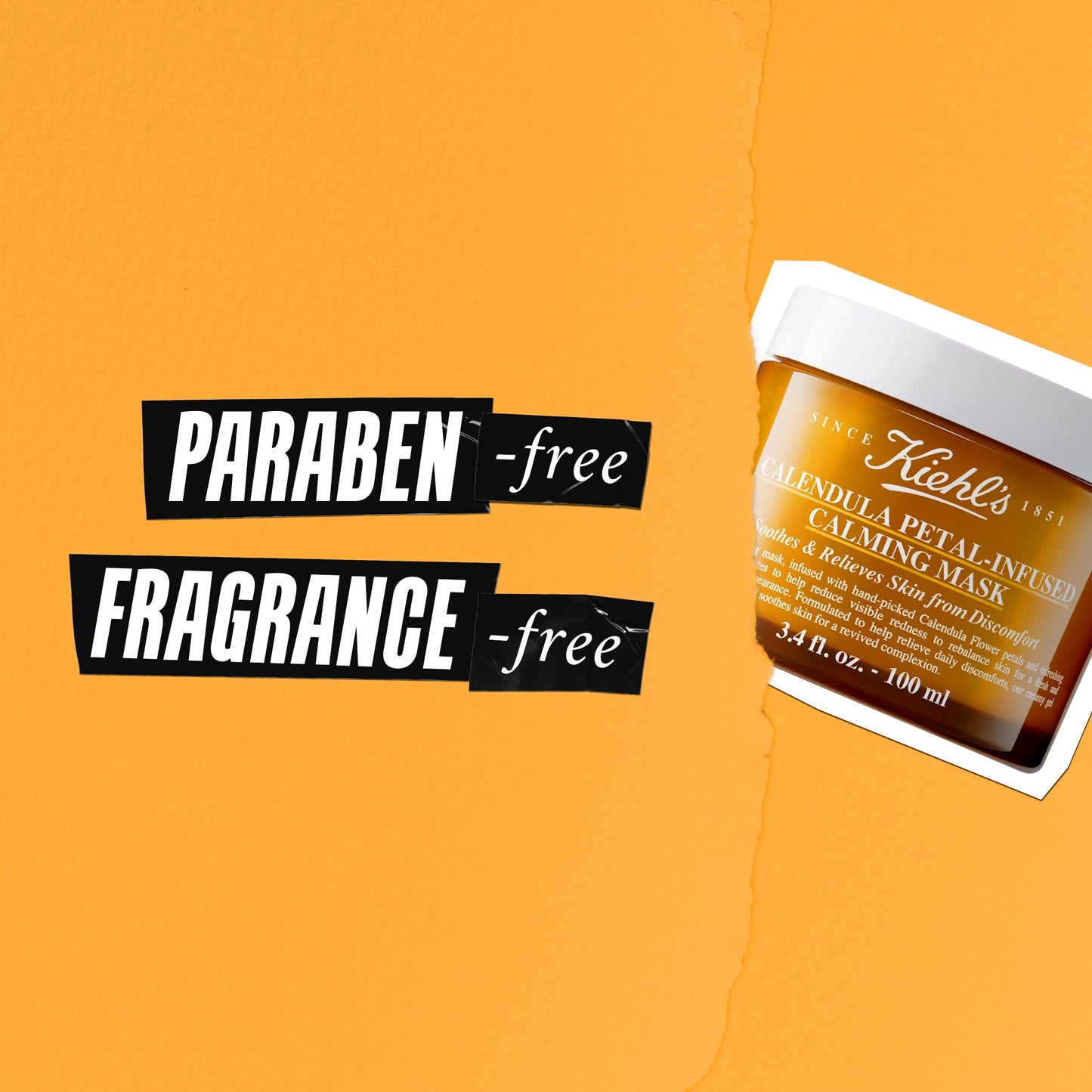 Kiehl's Calendula Petal Infused Calming Mask, Hydrating & Soothing Gel Face Mask for All Skin Types, Refreshes Dry Skin, with Calendula & Aloe Vera, Paraben-free, Fragrance-free
