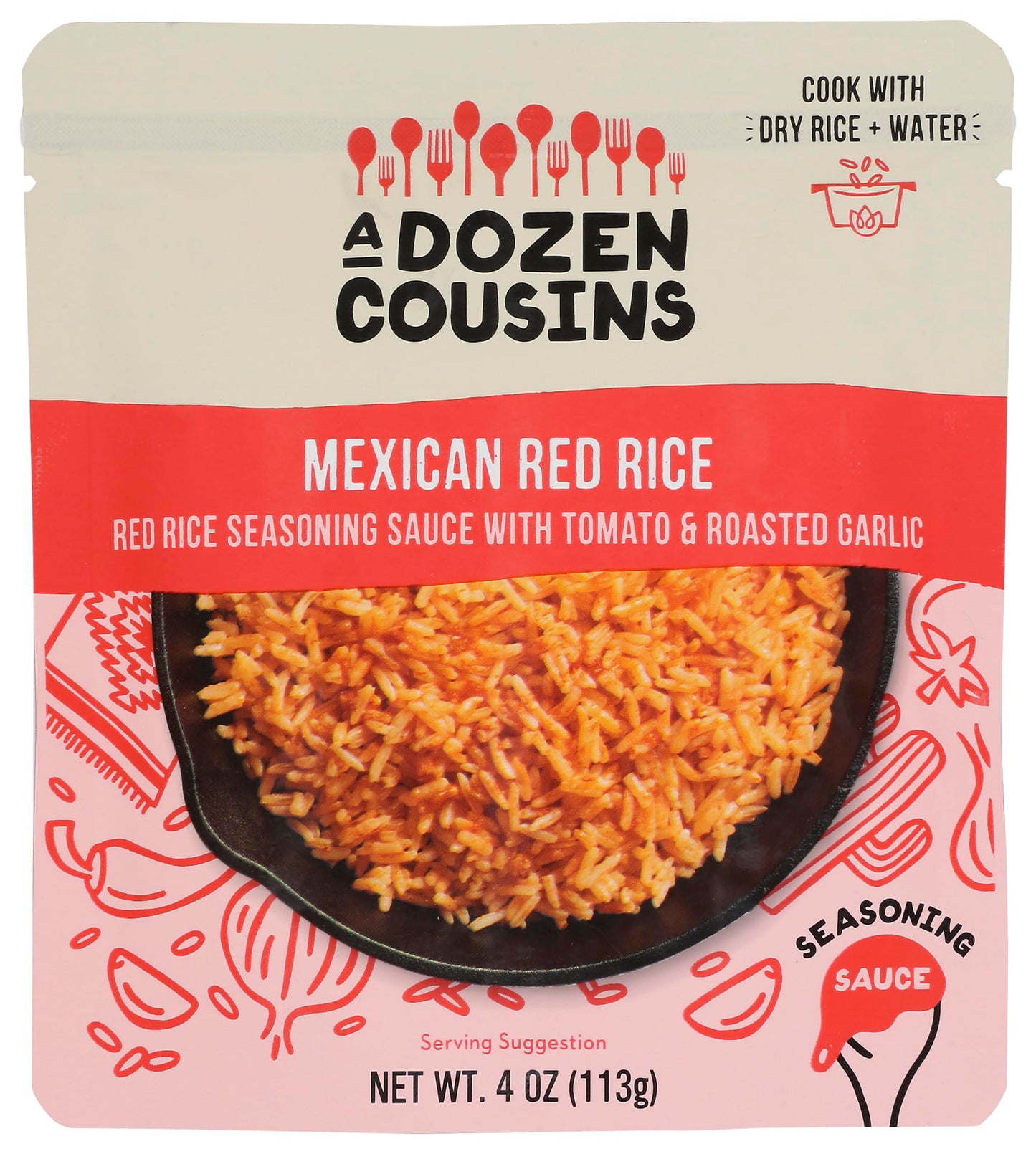 A Dozen Cousins Mexican Red Rice Seasoning Sauce, Non GMO, Gluten Free, 4 Ounce (Pack of 10)