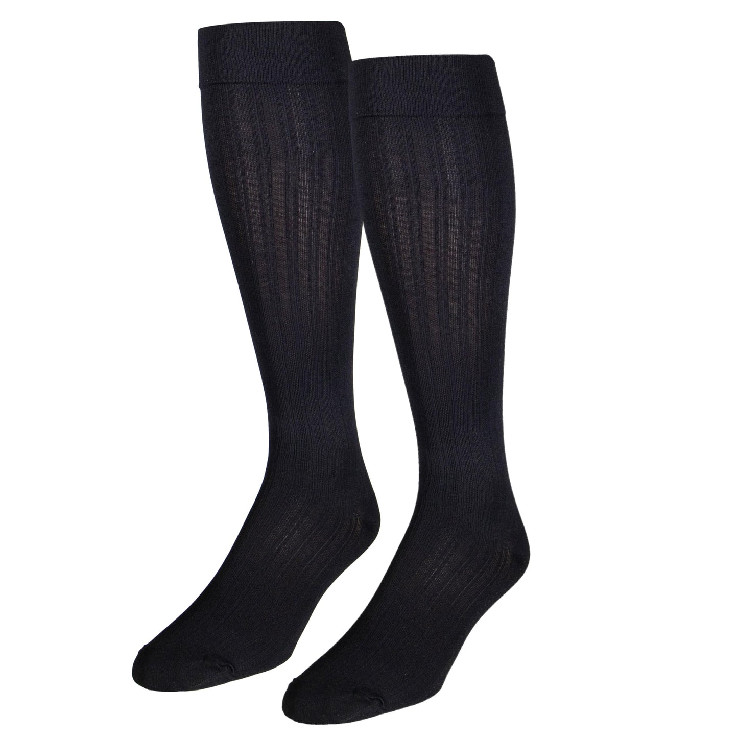 NuVein Women's Compression Socks, 20-30 mmHg Support, Rib Knit Pattern, Over Calf Knee High