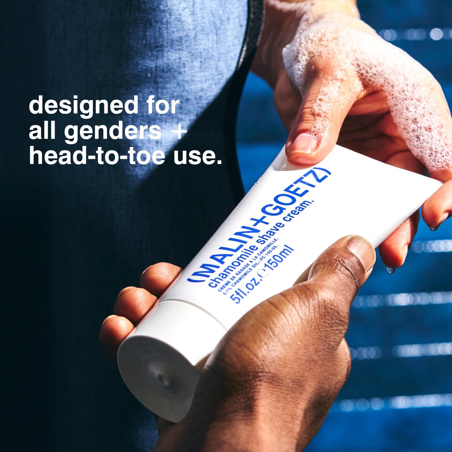 MALIN+GOETZ Chamomile Shave Cream | Nourishing Shaving Cream with Wild Moroccan Chamomile, Shea Butter, Glycerin + Squalane | Smooth + Close Shave for Face + Body | Vegan + Cruelty-Free (5 Fl Oz.)
