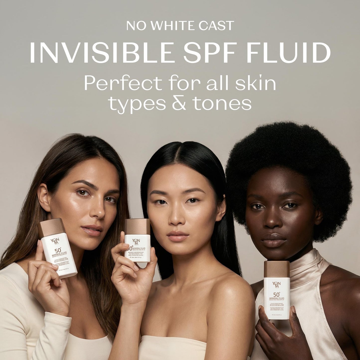 YONKA PARIS SPF 50 Mineral Fluid | Weightless Sheer Sunscreen No White Cast | 100% Non Nano Zinc Oxide Niacinamide | Fragrance Free Water Resistant | Daily Facial Sun Protection