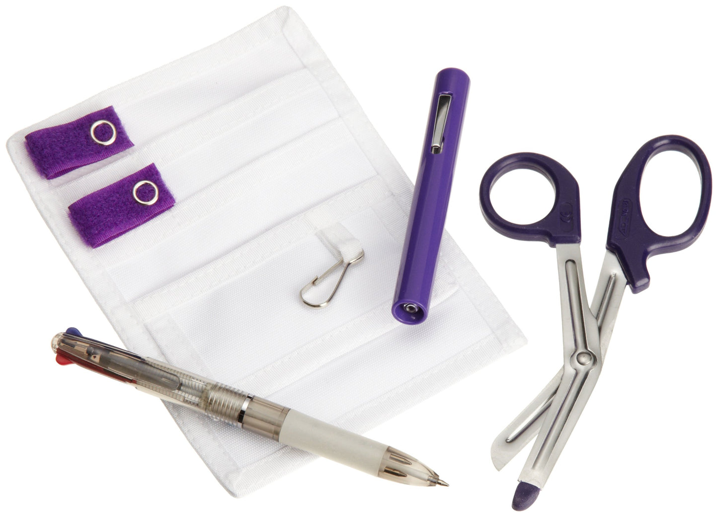 ADC Pocket Pal III Medical Accessories Nurse Kit, Includes MiniMedicut Shears, Adlite Plus Disposable Penlight, and 3-Color Pen, Purple