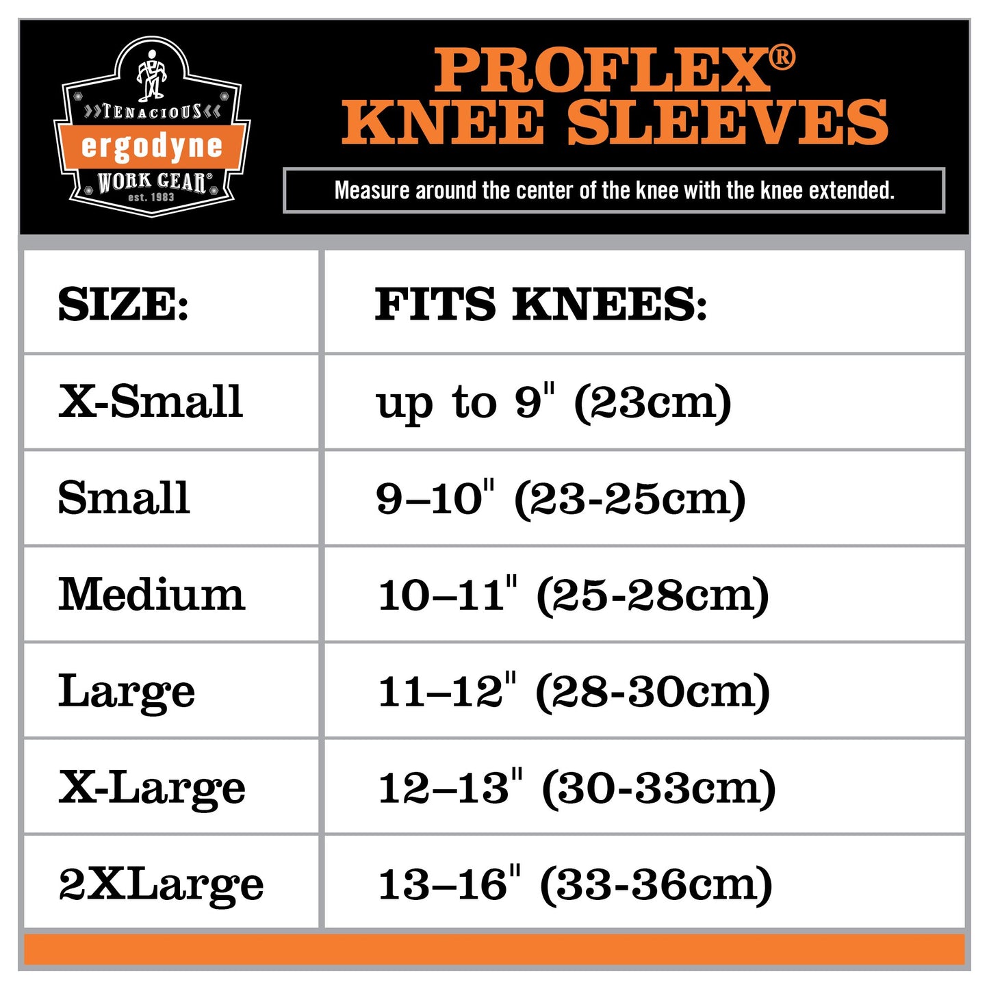 Ergodyne ProFlex 615 Neoprene Padded Knee Sleeve Support with Open Patella, Mild Compression Fit