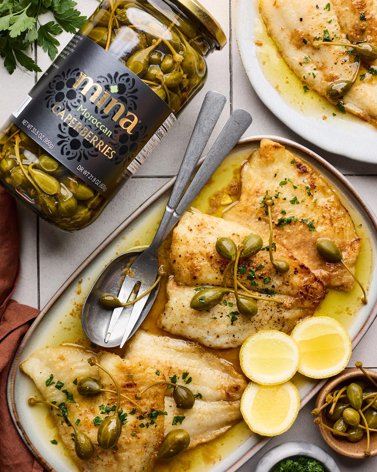 Mina Caperberries 33.5 oz, Premium Caper Berries with Stems, Perfect Mediterranean Seasoning or Garnish, Made with Caperberries, Vinegar, Water, and Sea Salt, Non-GMO, Vegan, Gluten-Free, Keto, Paleo