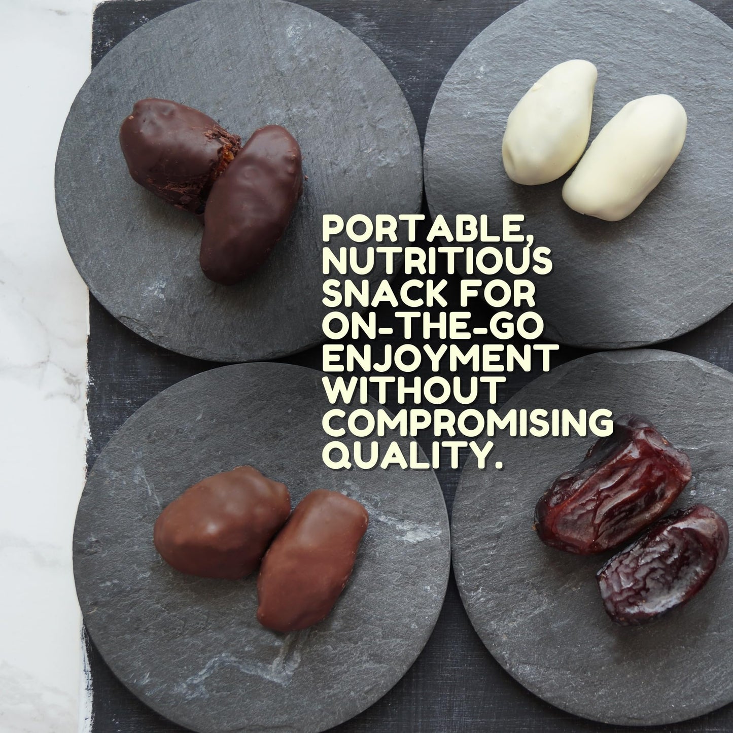 Kitchen & Love Milk Chocolate Covered Almond Stuffed Dates in a Convenient Resealable Pouch, 8 Individually Wrapped Pieces, Healthy Snack, 3.5 oz pouch (Pack of 4)