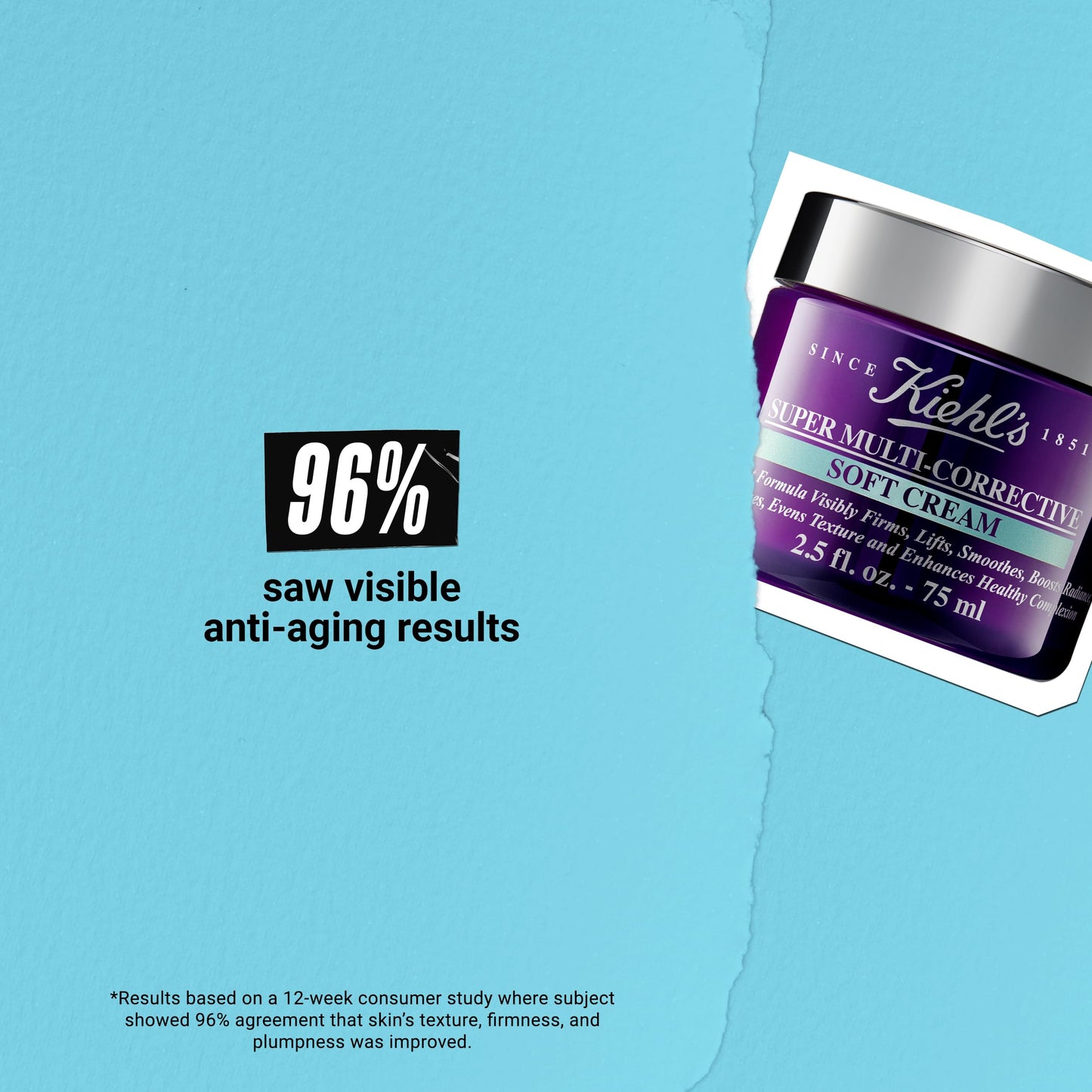 Kiehl's Super Multi-Corrective Soft Cream, Anti-aging Face Moisturizer for Oily/Combination & Sensitive Skin, Restores Firmness, Improves Elasticity, Reduces Fine Lines with Proxylane & Adenosine