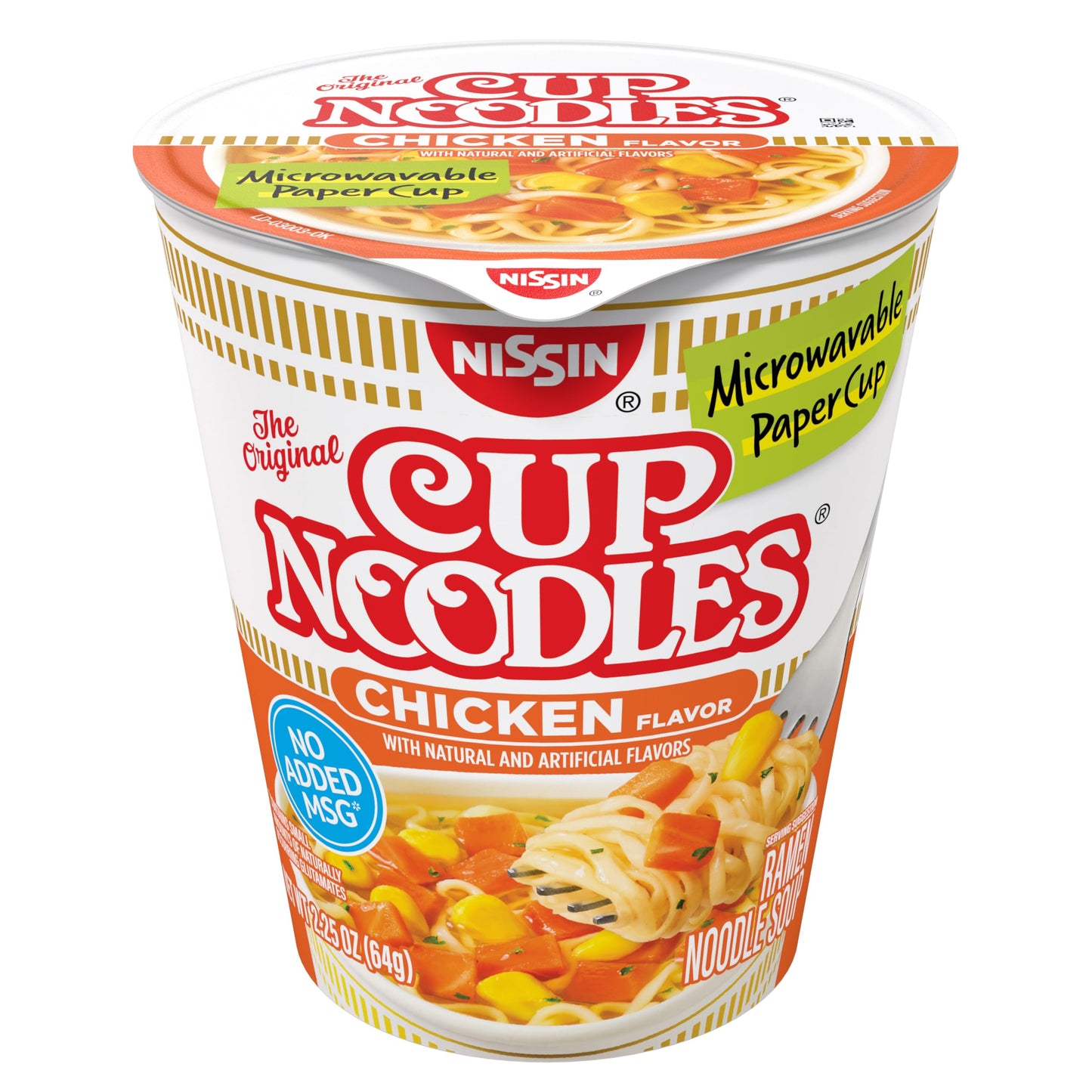 Nissin Cup Noodles Ramen Noodle Soup, Chicken, Microwaveable Paper Cup, (Pack of 6)